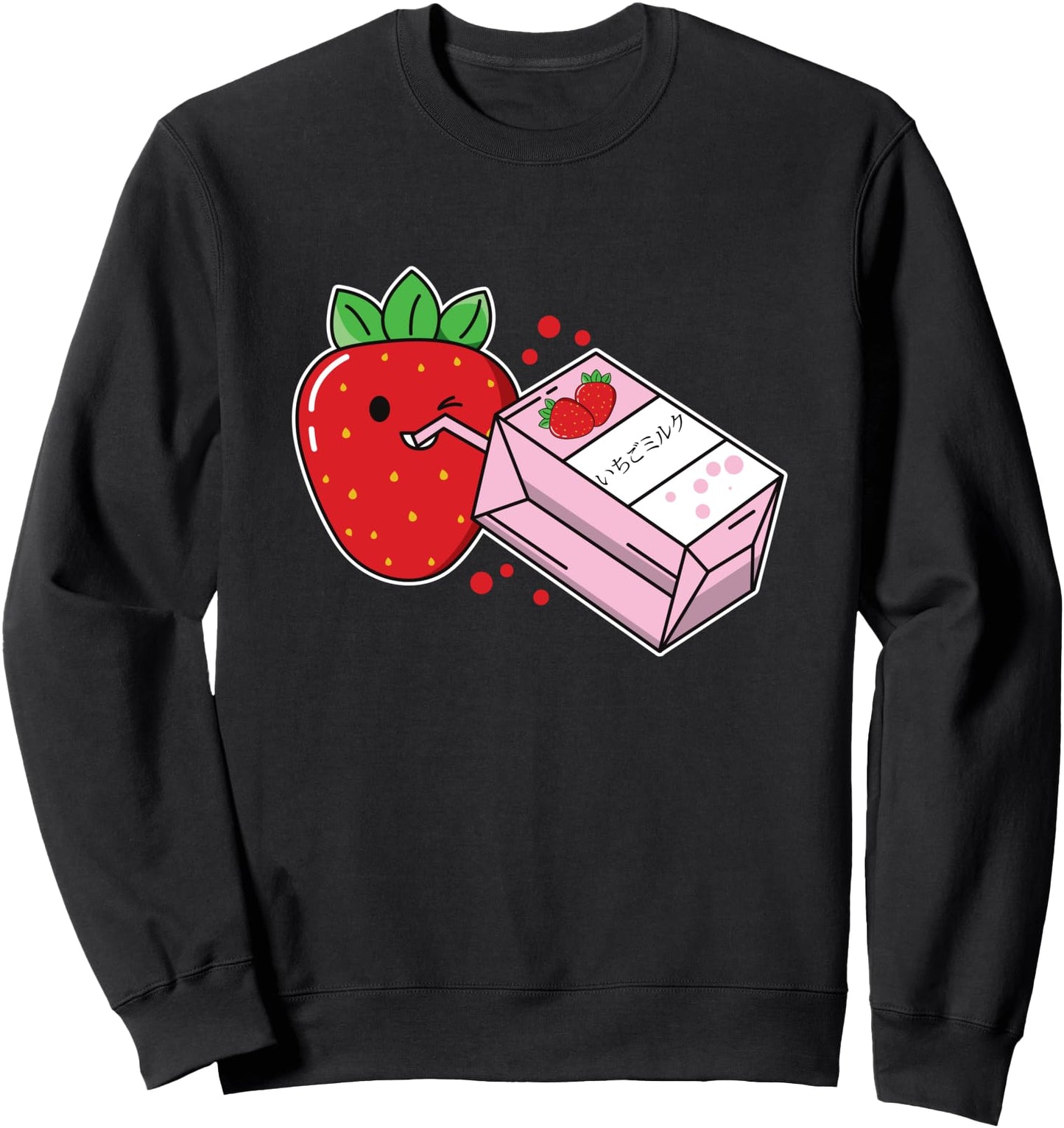 Strawberry Drinking Strawberry Milk Japanese Anime Sweatshirt