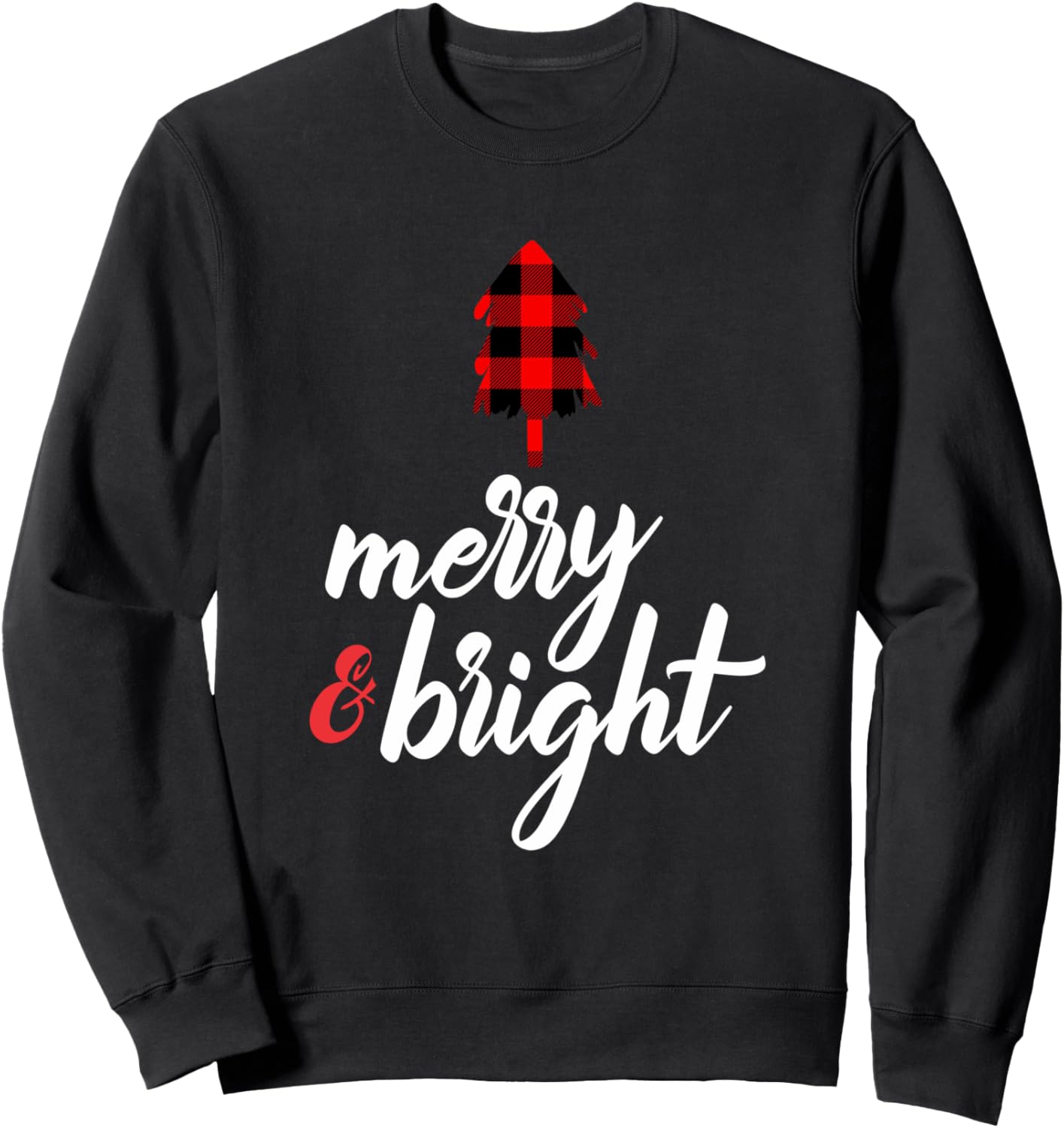 Merry And Bright Buffalo Plaid Xmas Gift Sweatshirt