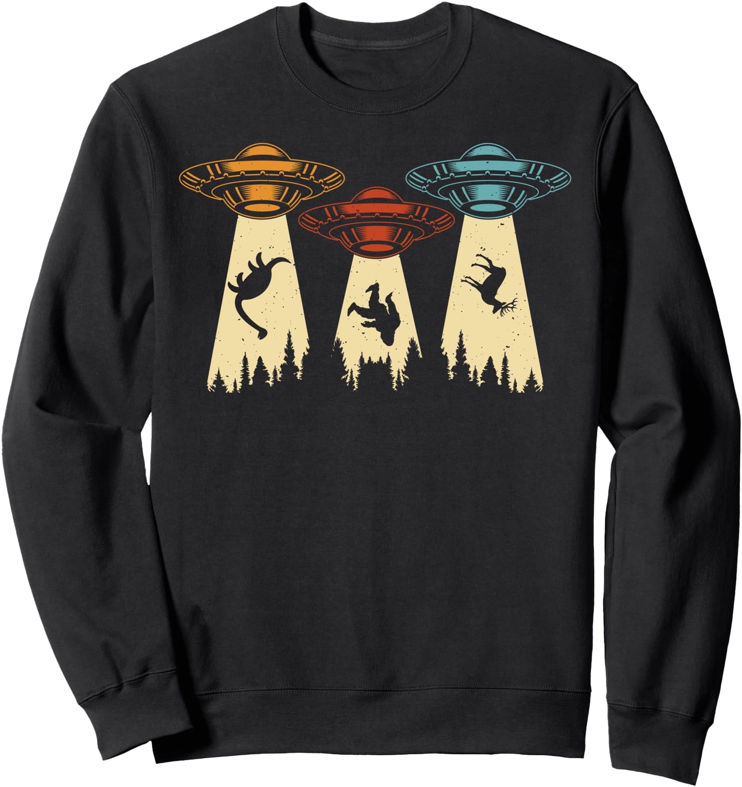 Vintage UFO Funny Alien Dinosaur Bigfoot Sweatshirt