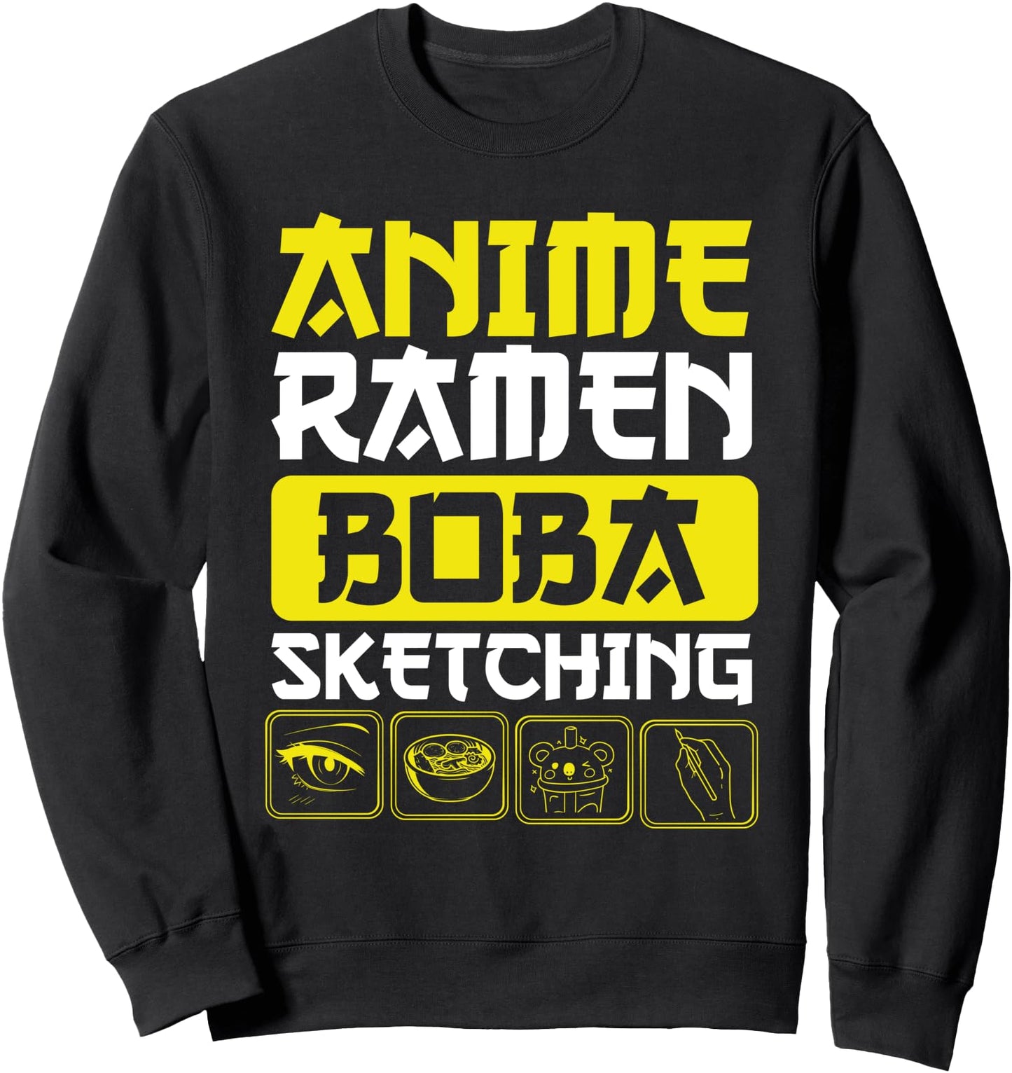 Anime Ramen Boba Sketching Funny Anime Girl Japanese Love Sweatshirt