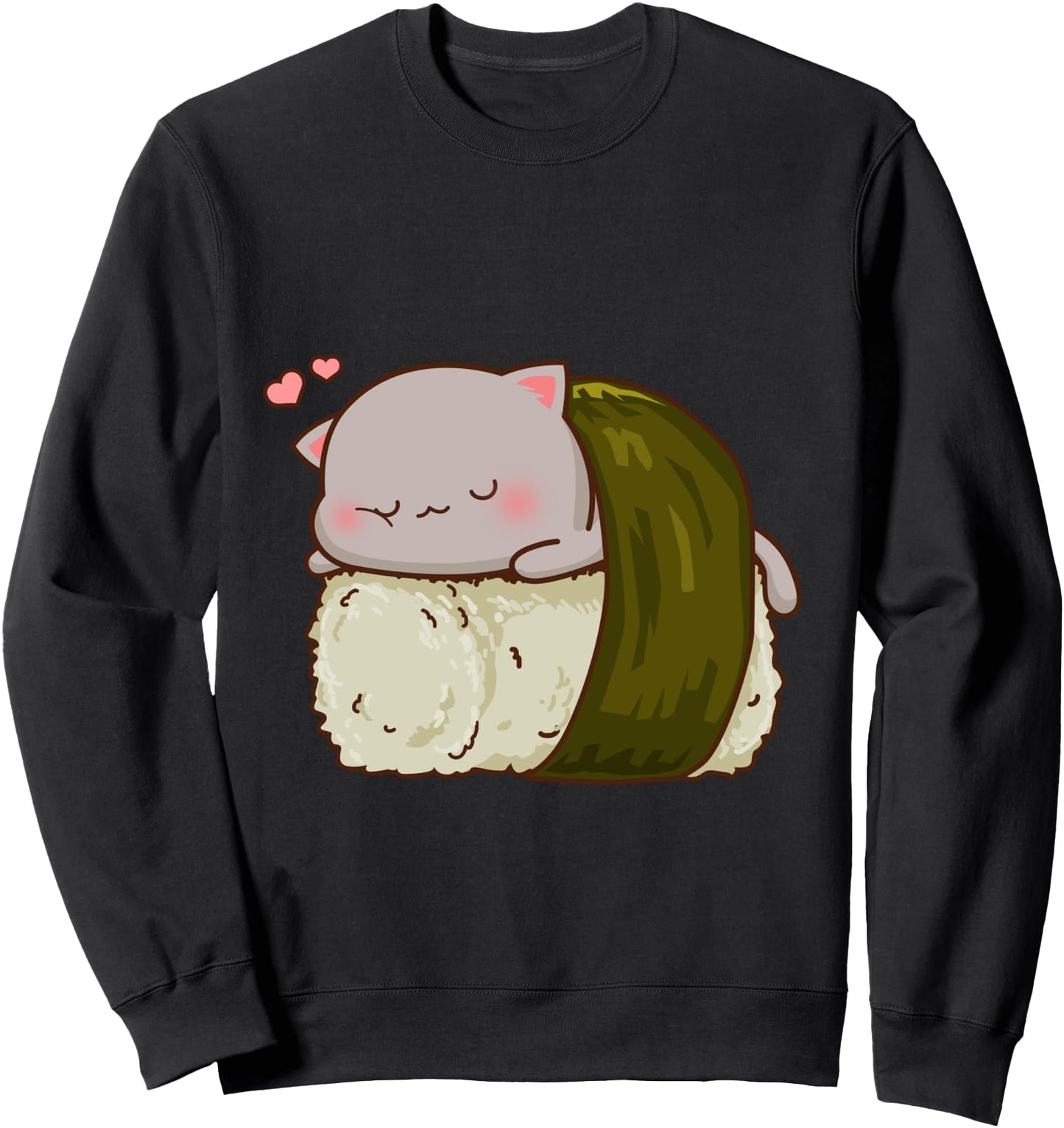 Sushi Cat Funny Kawaii Anime Japanese Food Kitten Novelty Sweatshirt