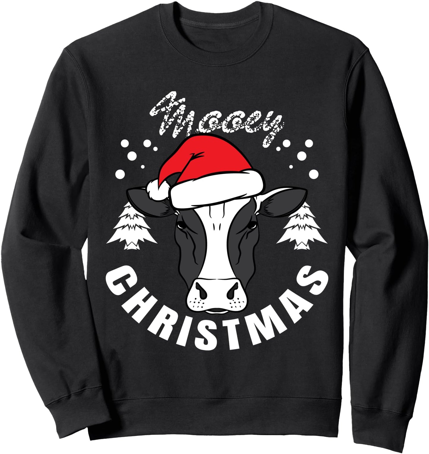 Cow Head Design - Mooey Christmas Cow Lover Sweatshirt