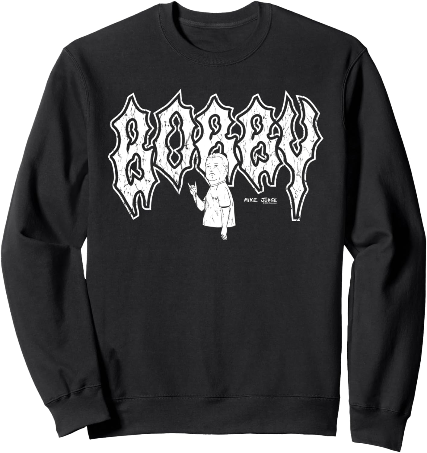 King of the Hill Bobby Distressed Heavy Metal Cartoon Sweatshirt