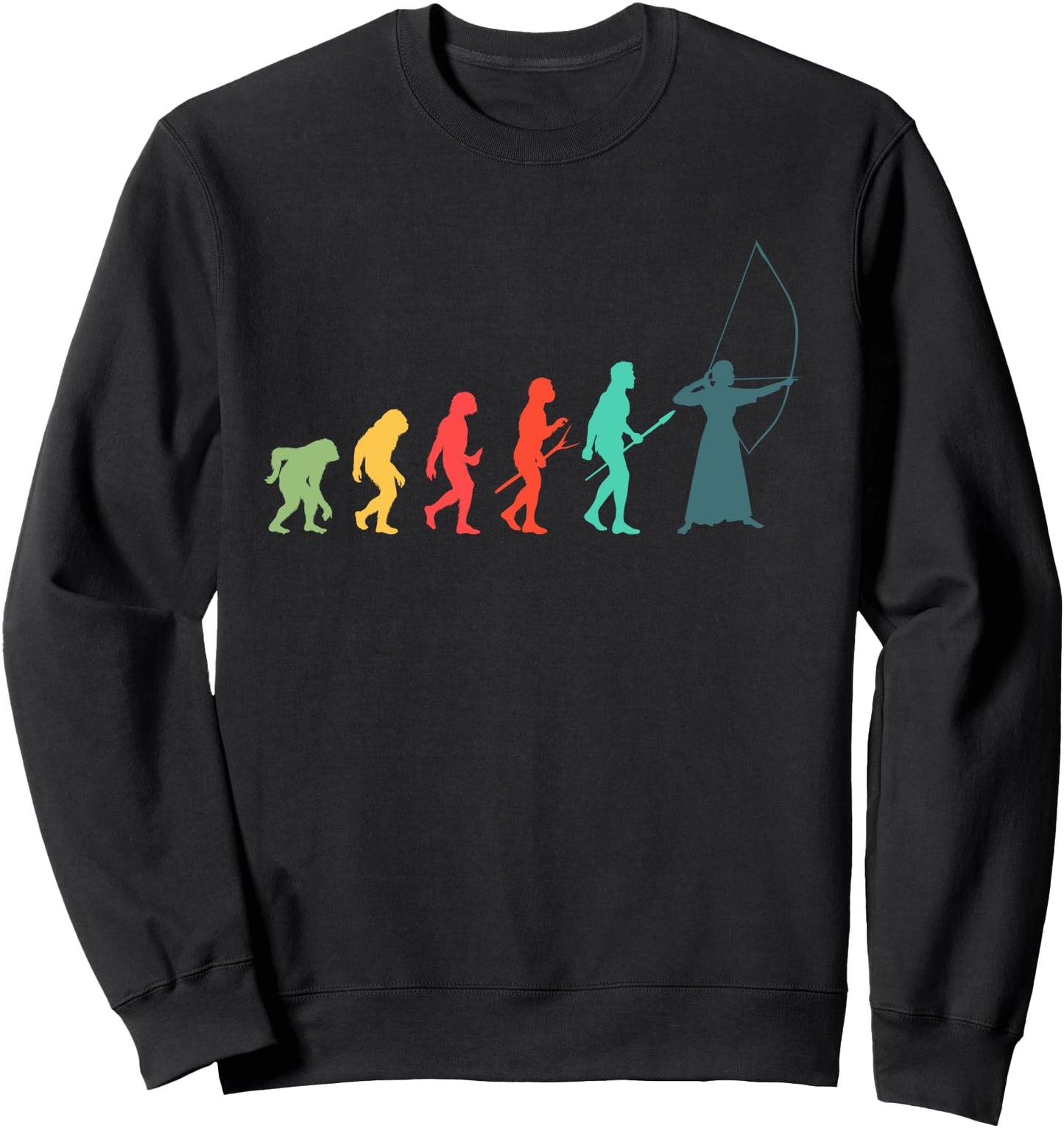 Yumi Bow Evolution Retro Kyudo Japanese Archery Sweatshirt