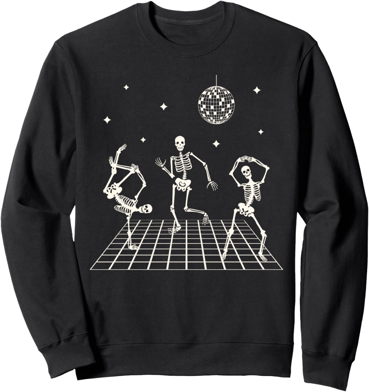 Skeletons Dancing at the Club with a disco ball Halloween Sweatshirt
