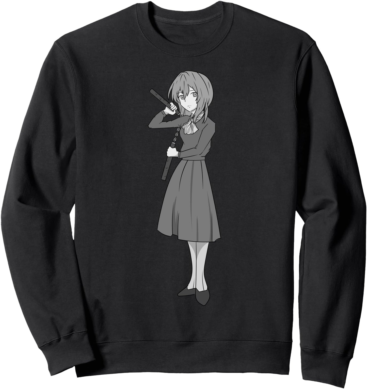 Anime Nunchaku Girl - Japanese Horror Aesthetic Kawaii - Sweatshirt