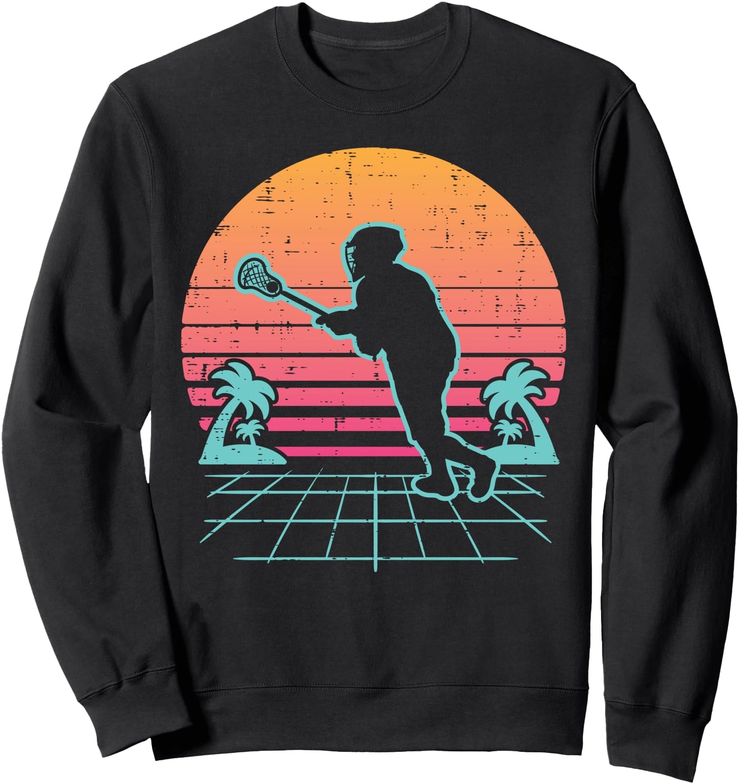 Lacrosse Vaporwave Aesthetic 80s 90s Japanese Lax Player Sweatshirt