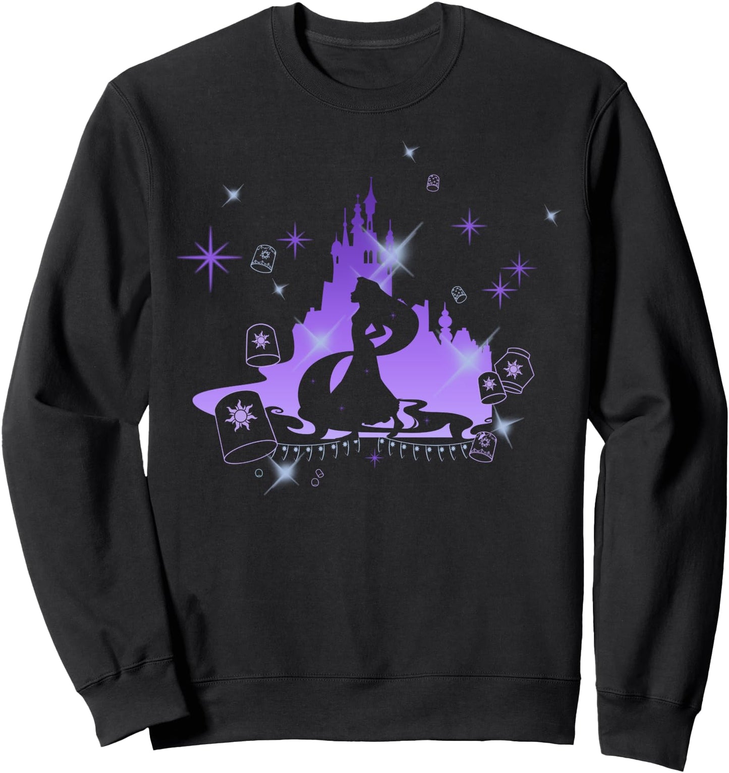 Disney Tangled Rapunzel Silhouette Portrait Graphic Fleece Sweatshirt