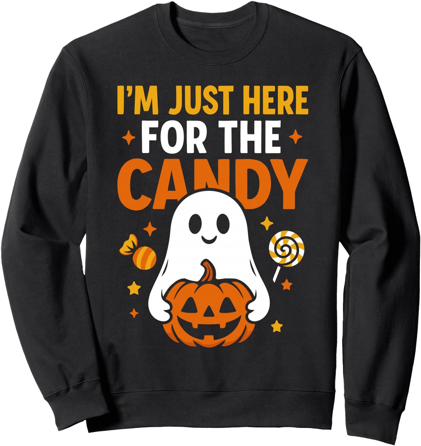 I'm Just Here for the Candy Halloween Pun Lollipop Sweatshirt