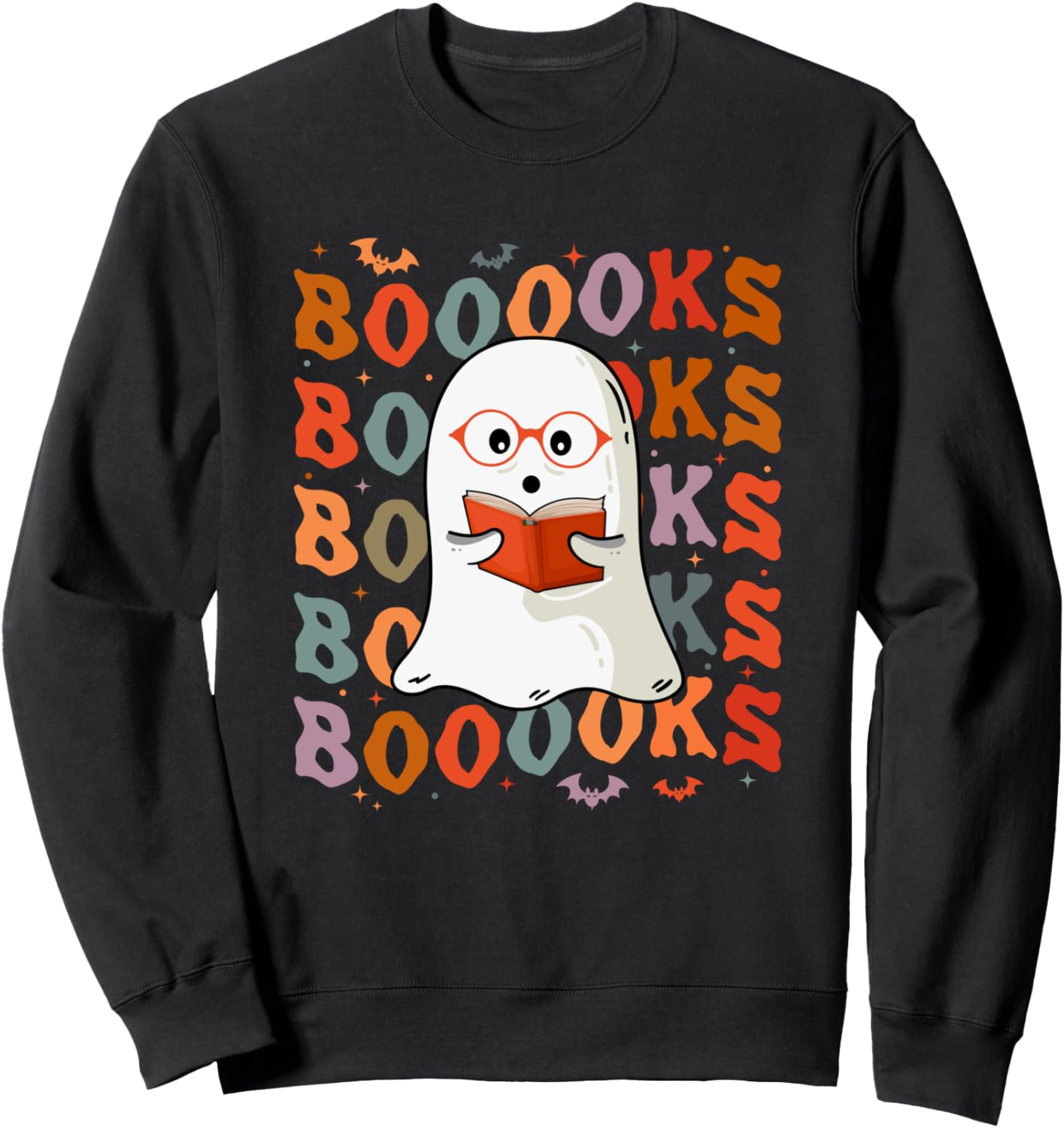 Halloween Ghost Reading Books Teacher Librarian Halloween Sweatshirt