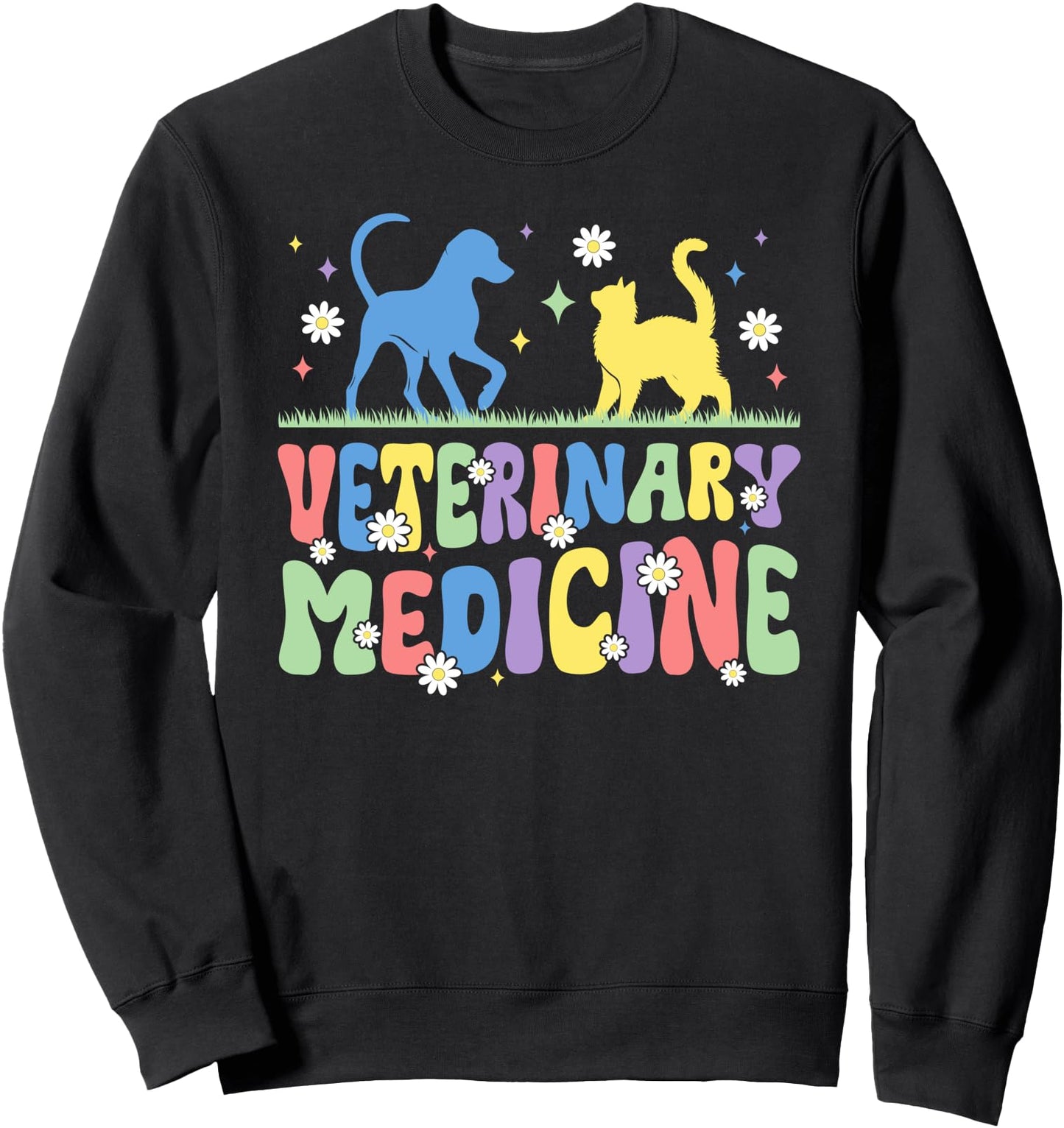 Veterinary Medicine Groovy Vet Med Veterinarian Sweatshirt