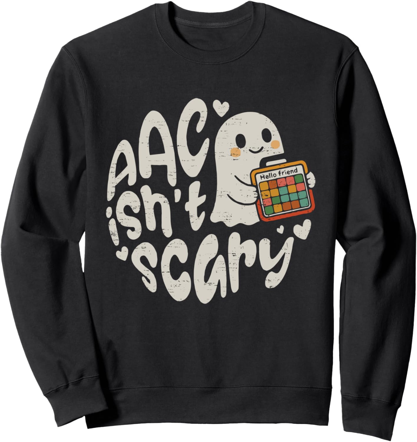 AAC Ghost SLP Halloween AAC SLP, Speech Therapist Inclusive Sweatshirt
