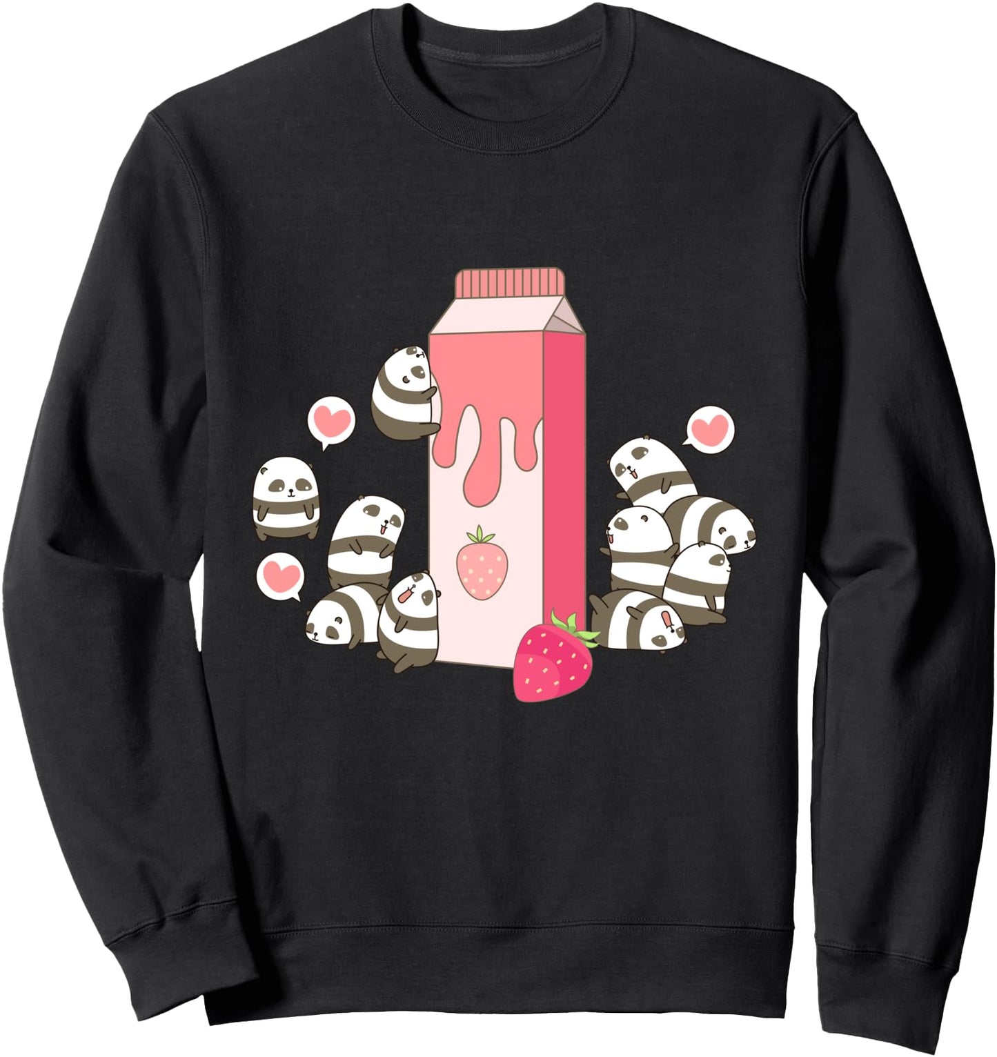 Panda Strawberry Milk Kawaii Japanese Lover Otaku Anime Sweatshirt