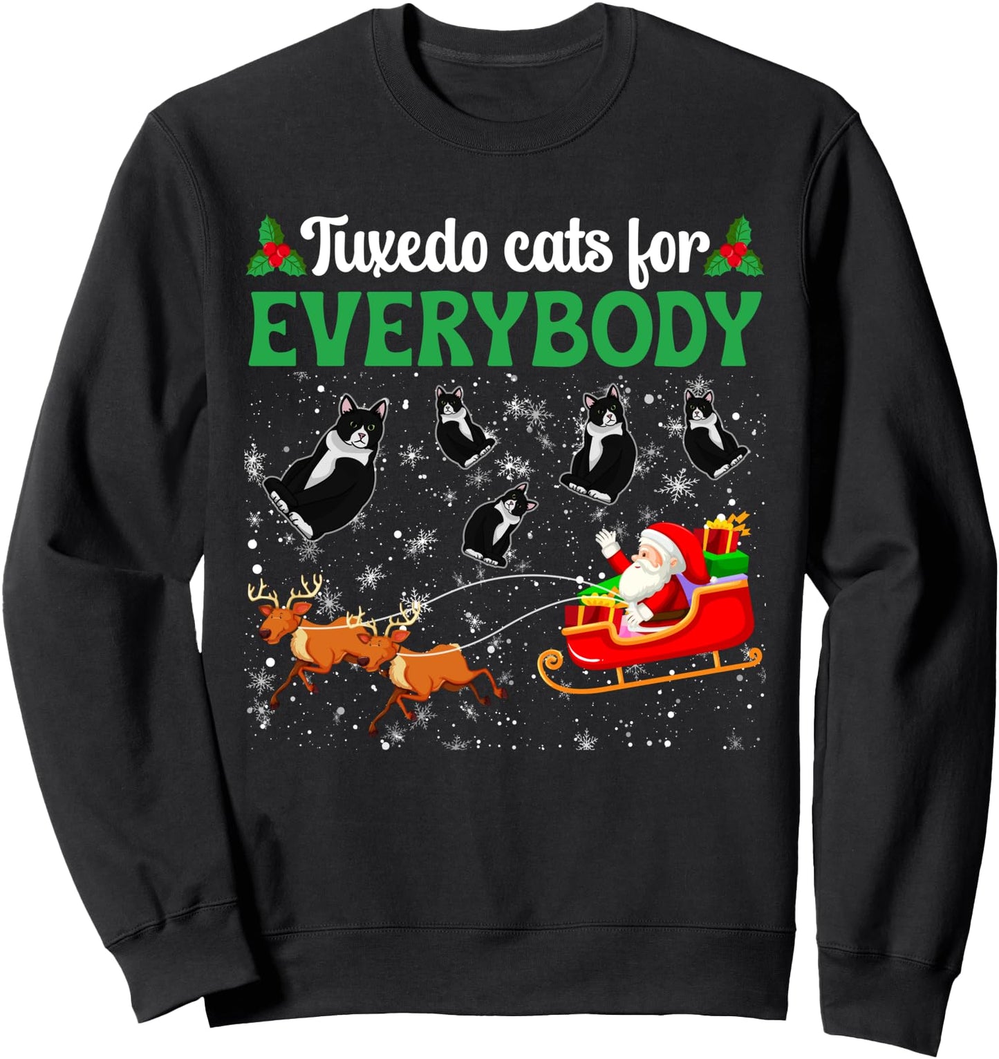 Funny Tuxedo Cat Christmas Tuxedo Cat Xmas Party Sweatshirt