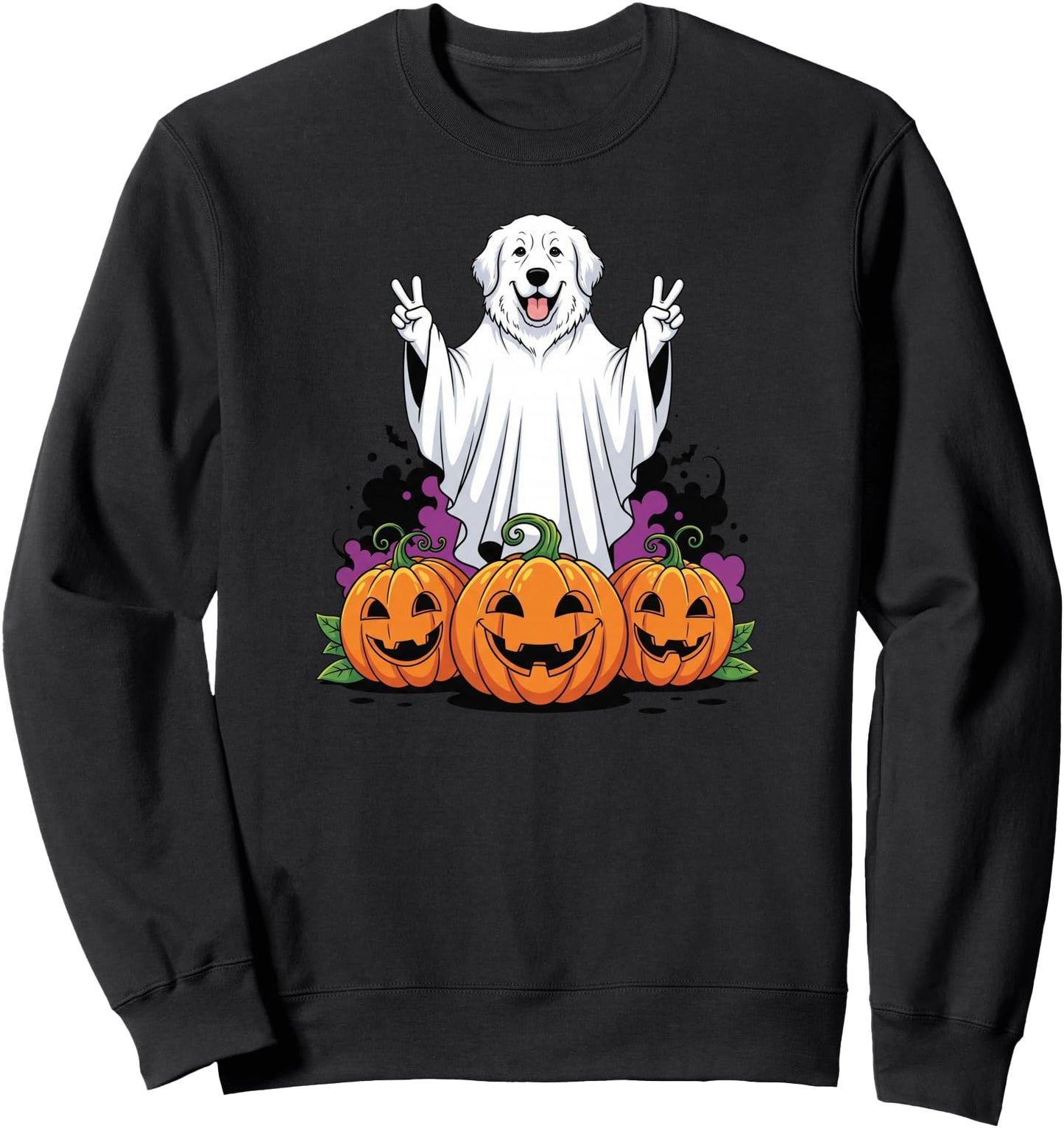 Great Pyrenees Ghost Pumpkin Boo Halloween Mens Womens Sweatshirt