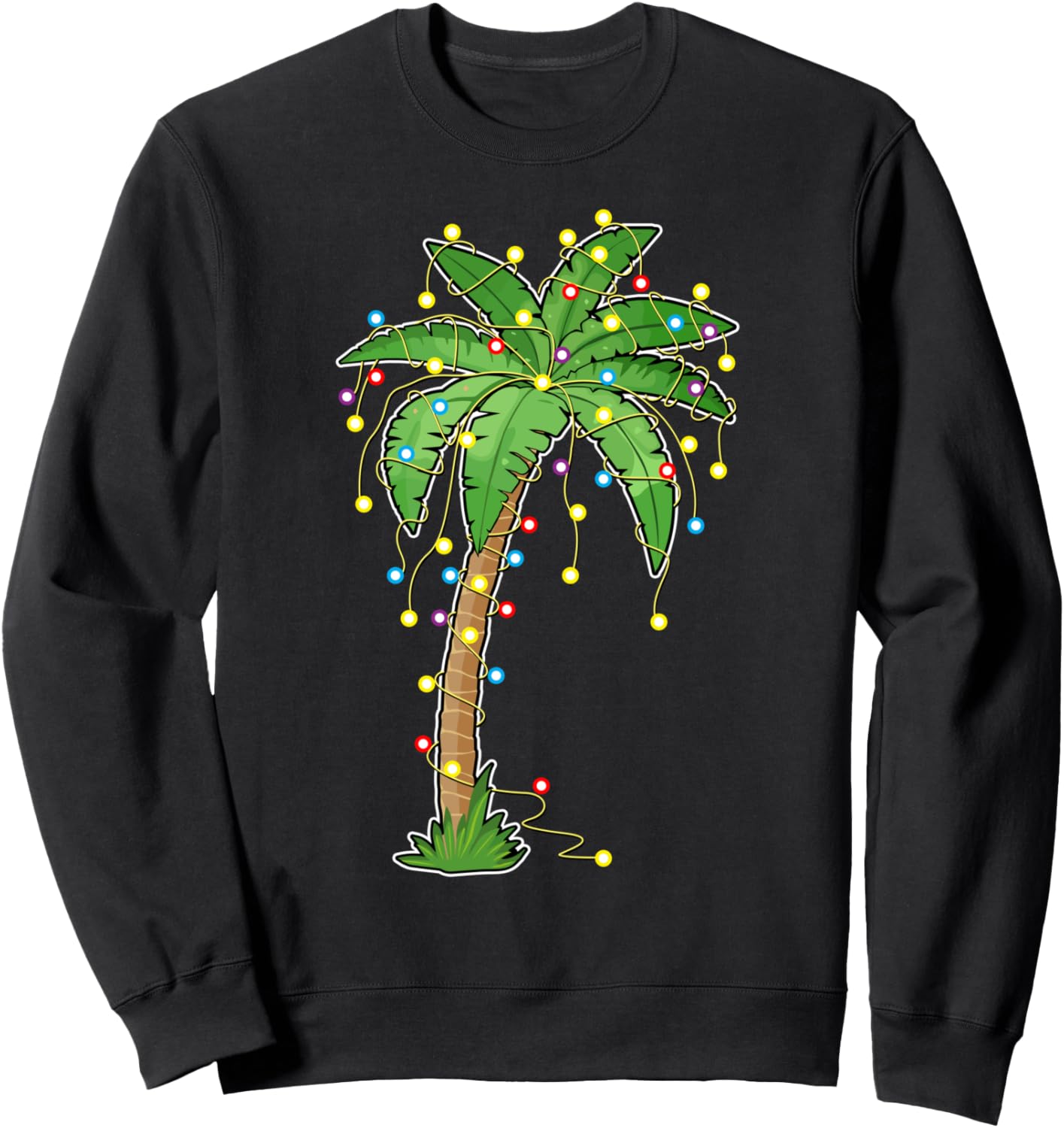 Christmas Lights Palm Tree Beach Funny Tropical Xmas Gift Sweatshirt
