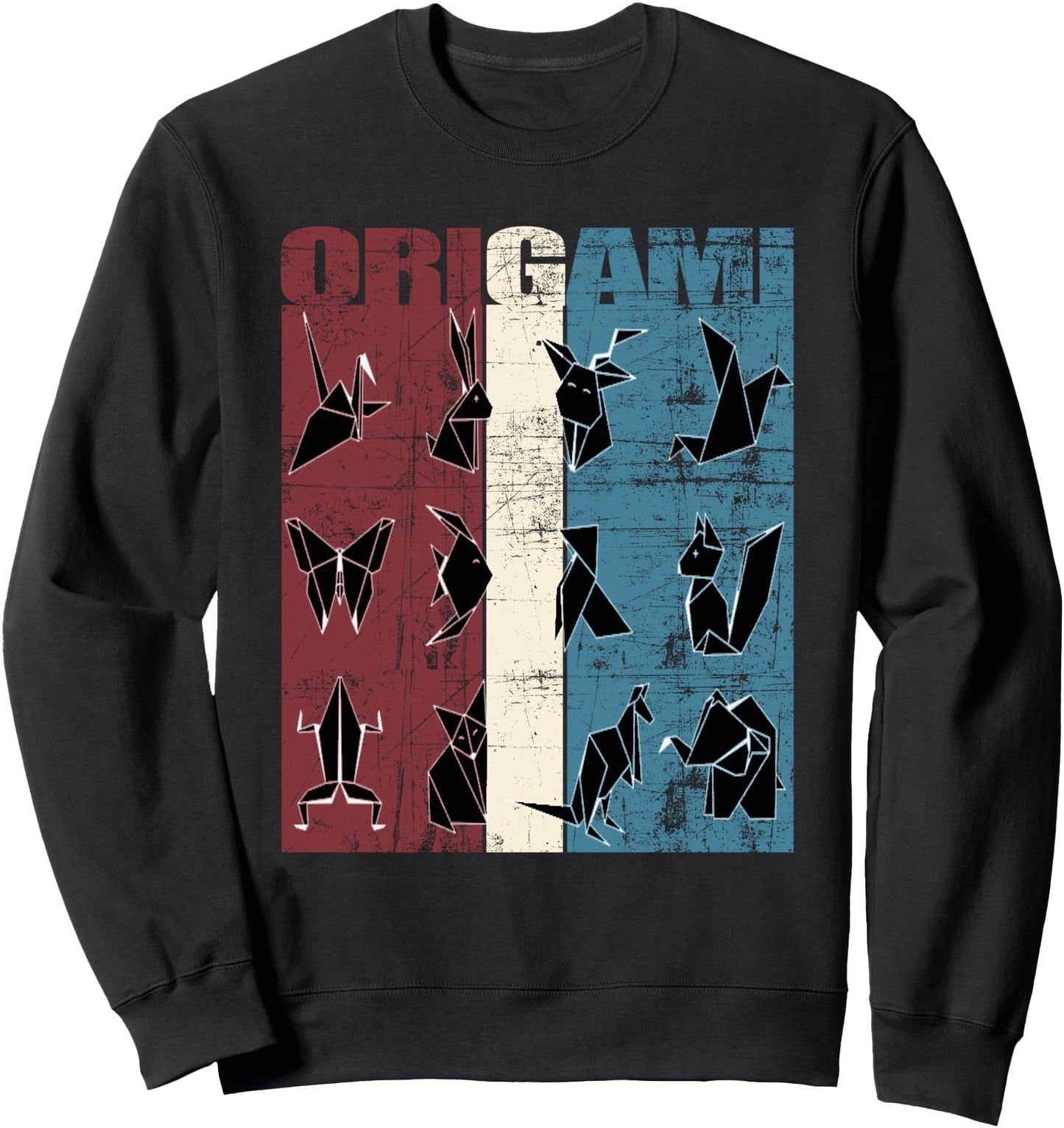 Origami Vintage Japanese Origami Distressed Sweatshirt