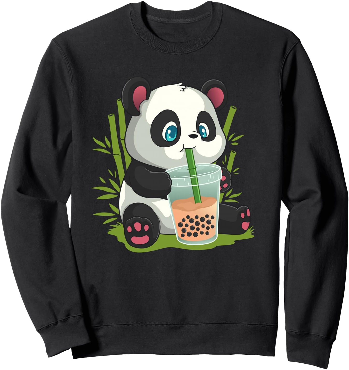 Kawaii Cute Anime Panda Otaku Japanese Bubble Boba Sweatshirt