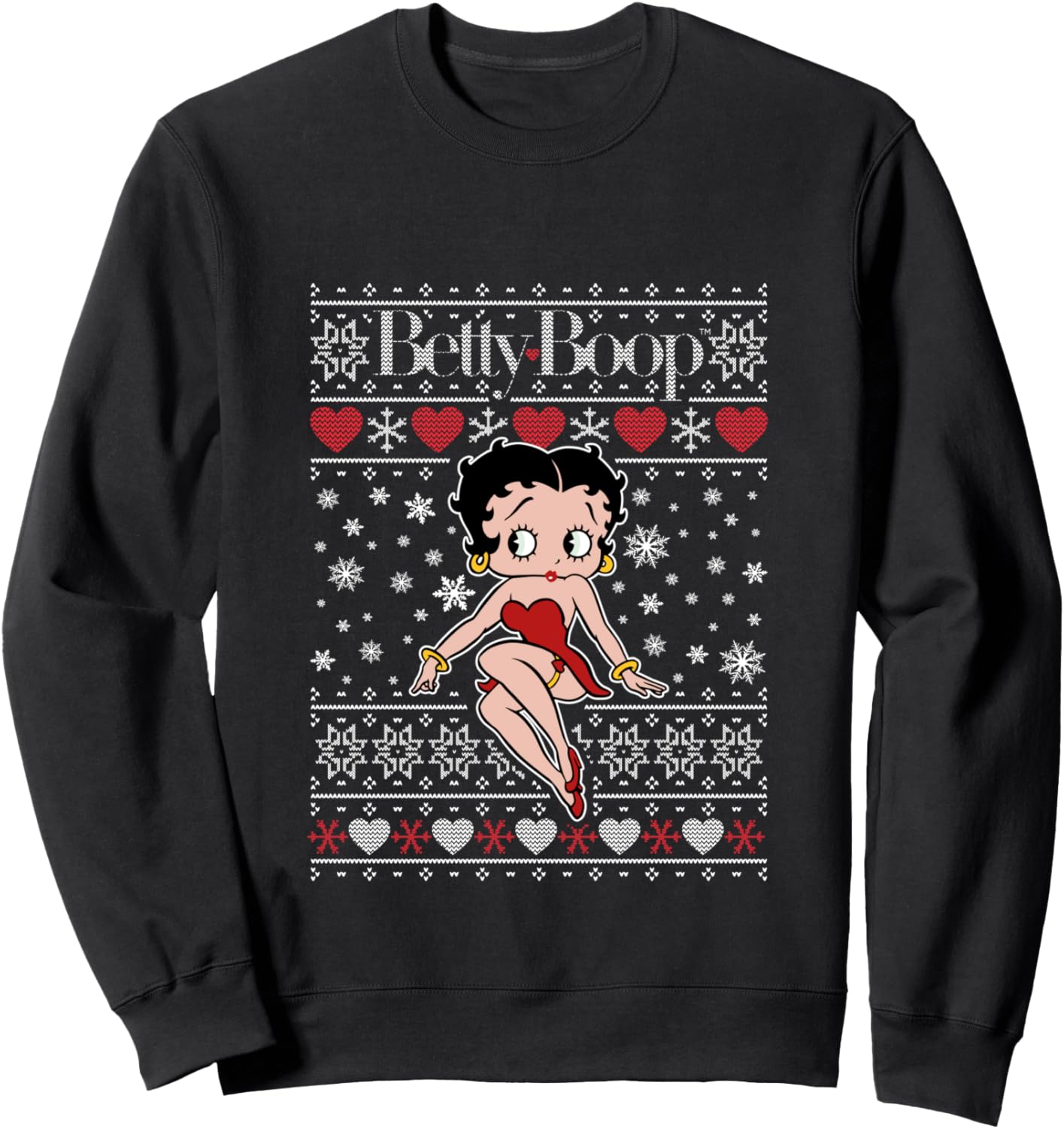 Betty Boop Christmas Knitted Pattern Sweatshirt