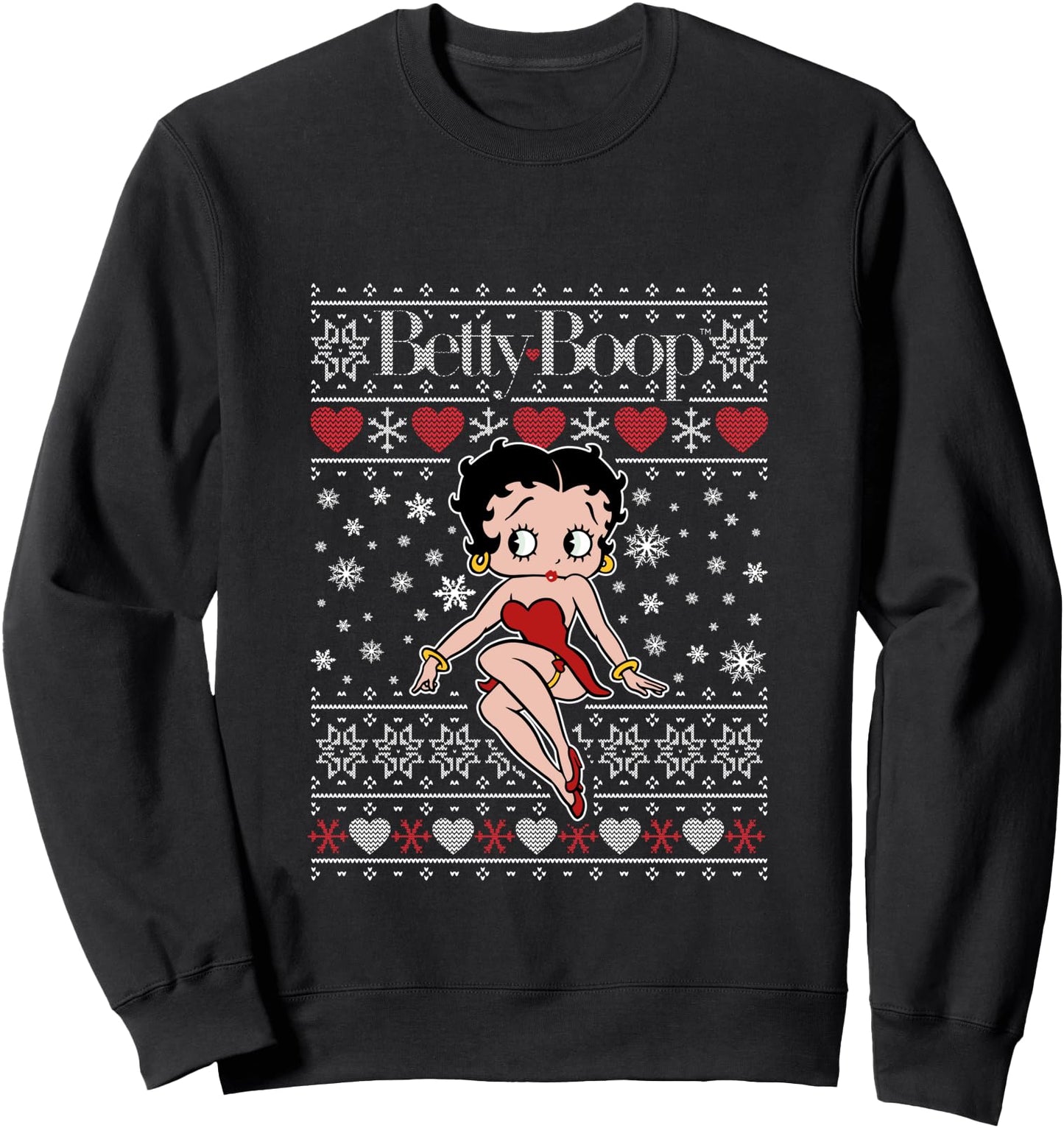 Betty Boop Christmas Knitted Pattern Sweatshirt