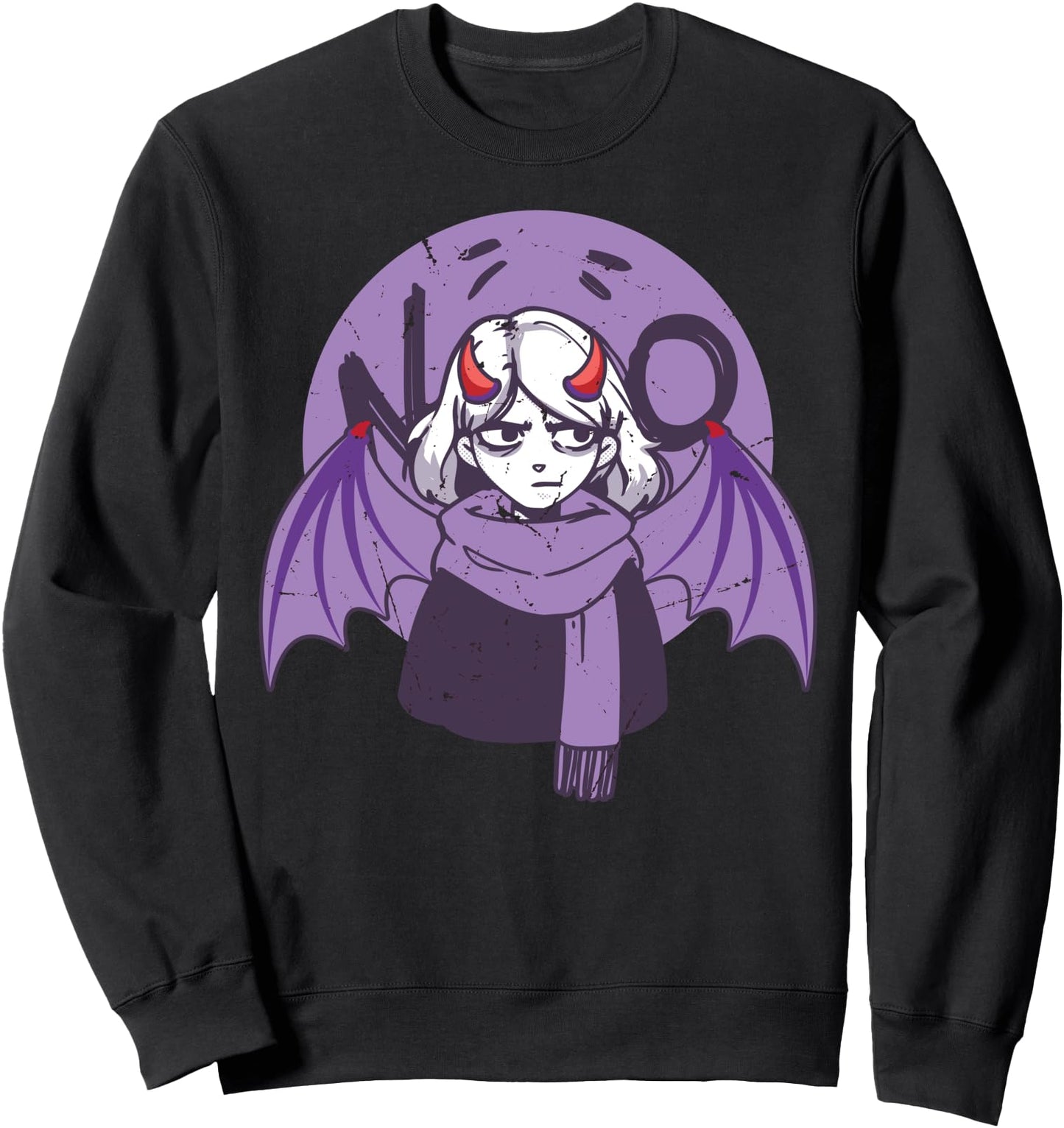 Devil Wing - Anime Girl - Otaku Japanese Aesthetics Vintage Sweatshirt