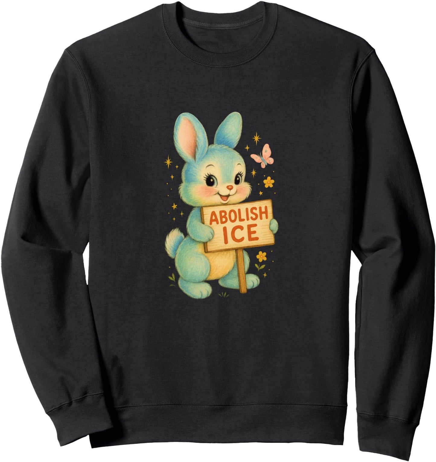 Abolish ICE Bunny Protest Art Sweatshirt
