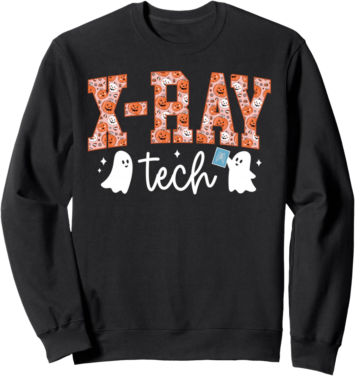 X-Ray Tech Halloween, X-Ray Technician Pumpkin Ghost Sweatshirt
