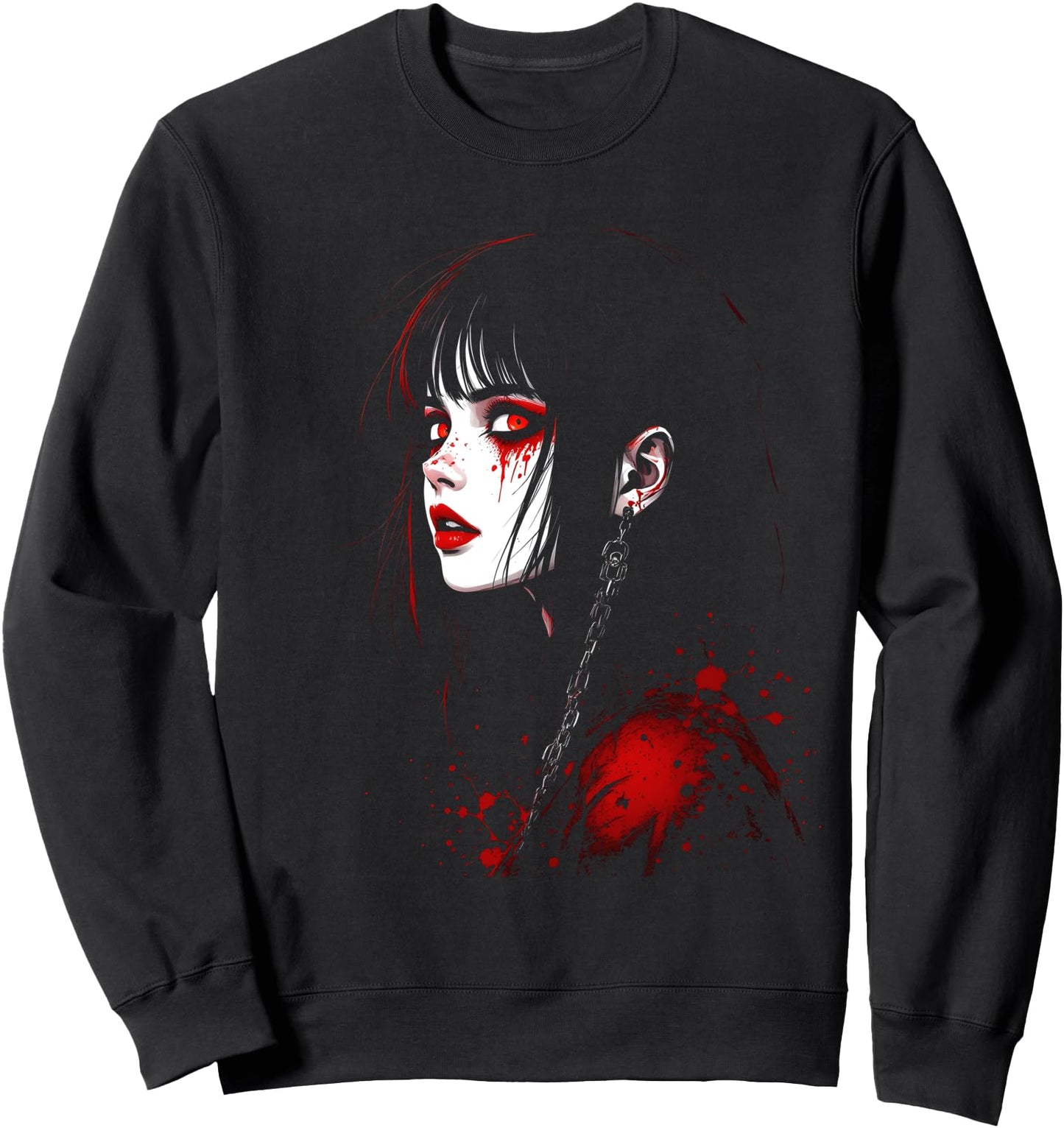 Horror Anime Manga Tee Gothic Outfit Japanese Chibi Girl Sweatshirt