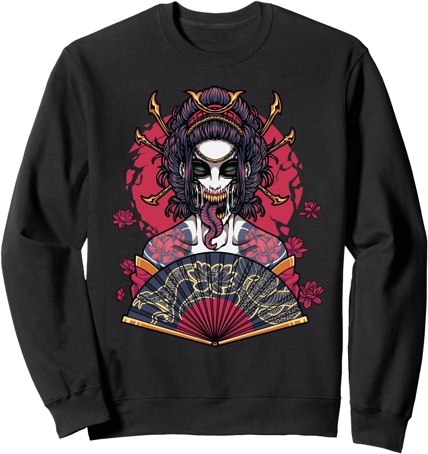 Japan Kawaii Geisha Japanese Anime Girl in Kimono Sweatshirt