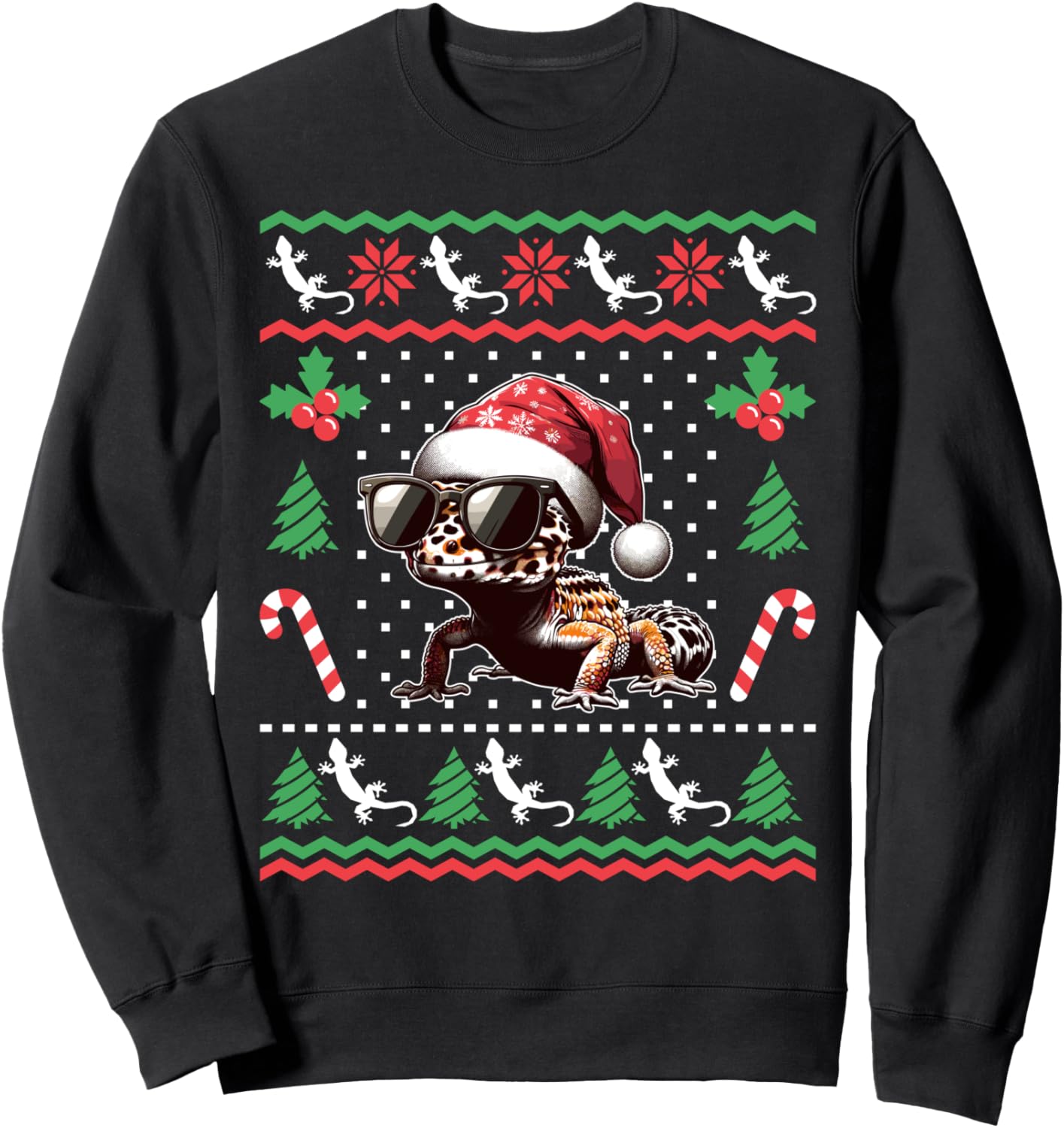 Funny Leopard Gecko Christmas Xmas Reptile Lovers Lizard Sweatshirt