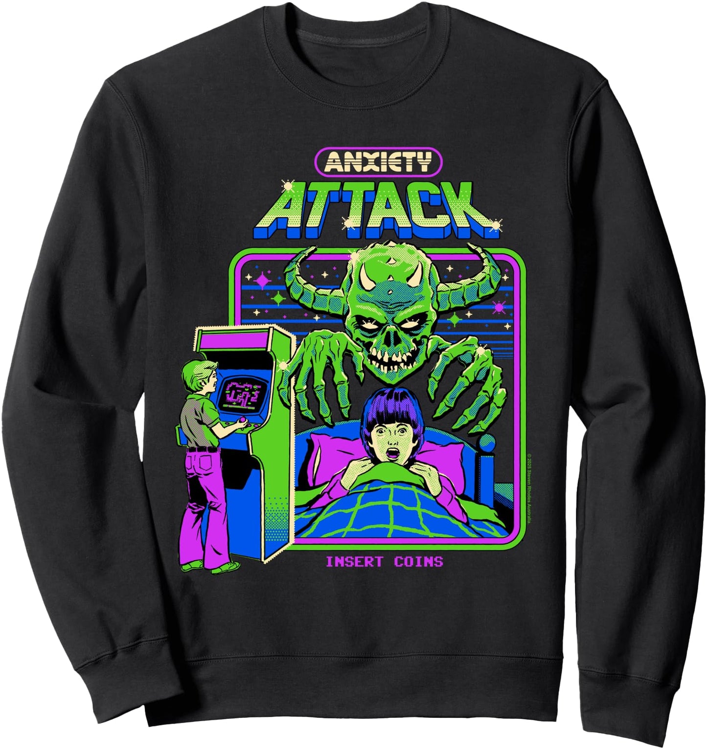 Anxiety Attack Sarcastic Retro Vintage Funny Adult Humor Sweatshirt