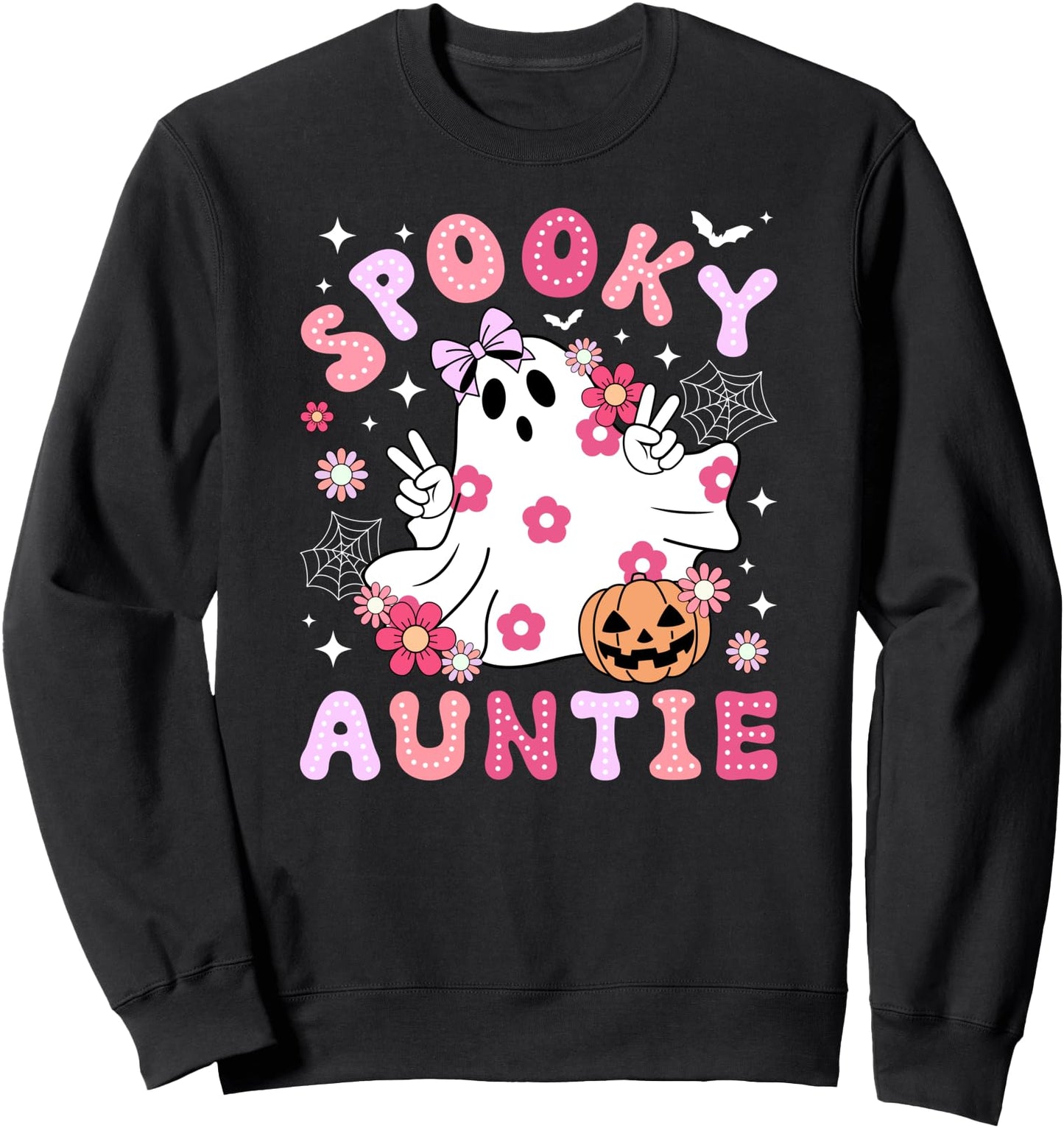 Spooky Auntie Halloween Aunt Groovy Aunt Sweatshirt