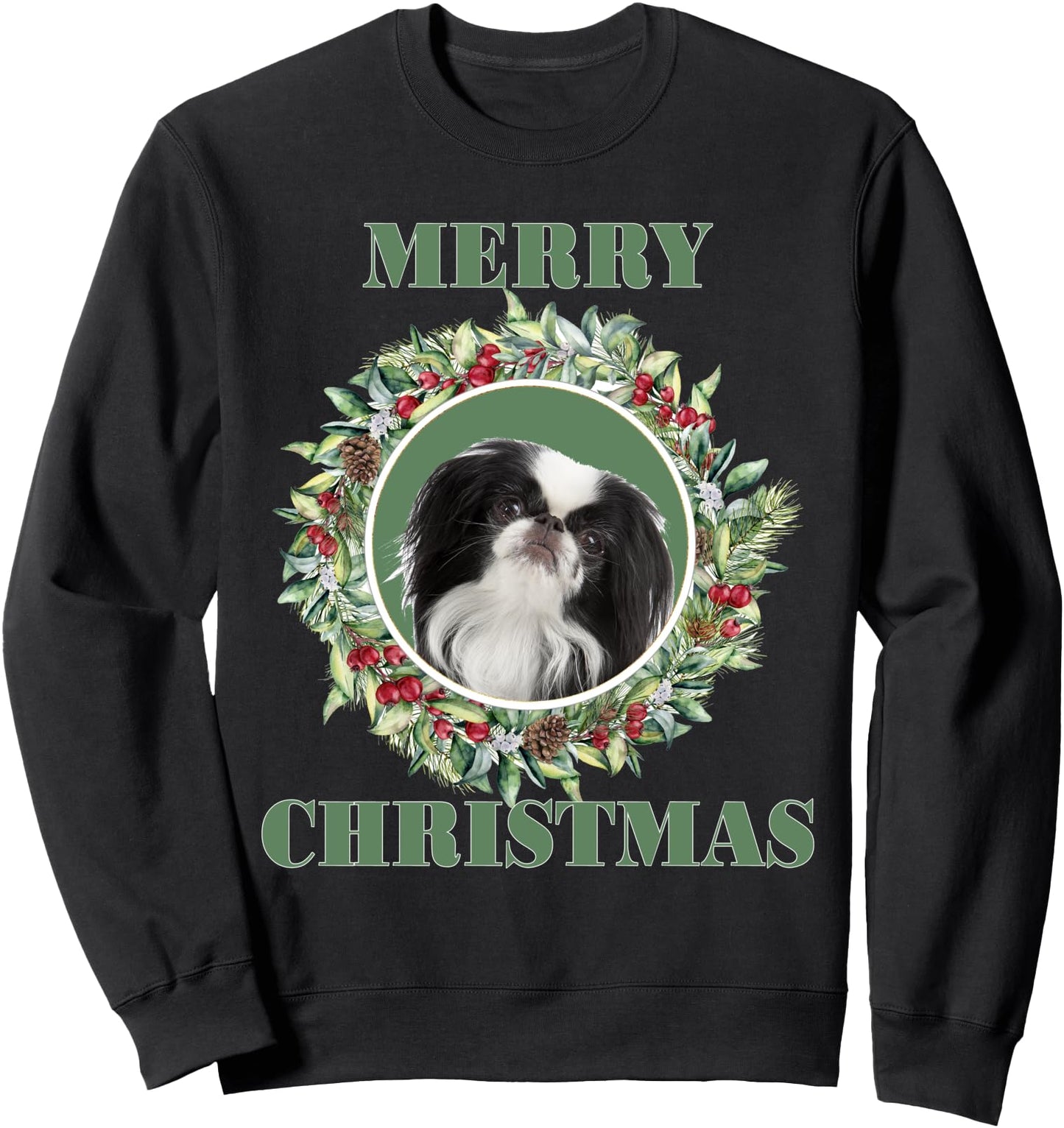 Merry Christmas Japanese Chin Sweatshirt