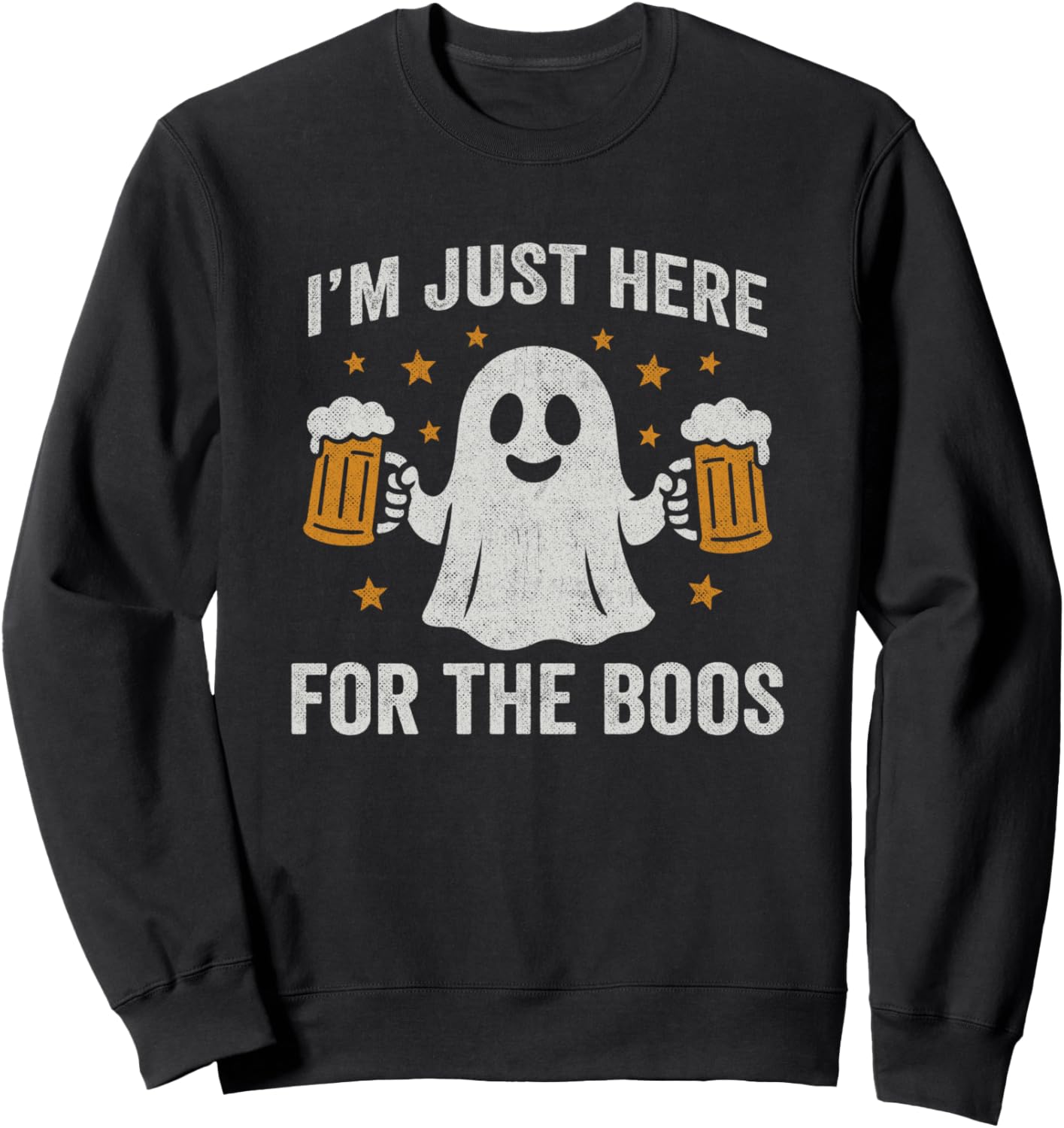 Vintage Ghost - Funny Halloween - I'm Just Here for the Boos Sweatshirt