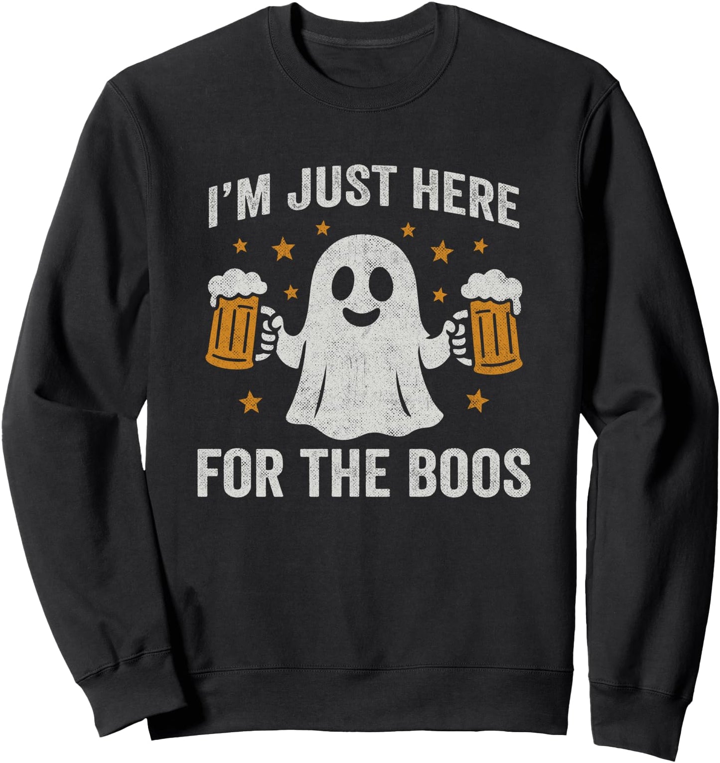 Vintage Ghost - Funny Halloween - I'm Just Here for the Boos Sweatshirt