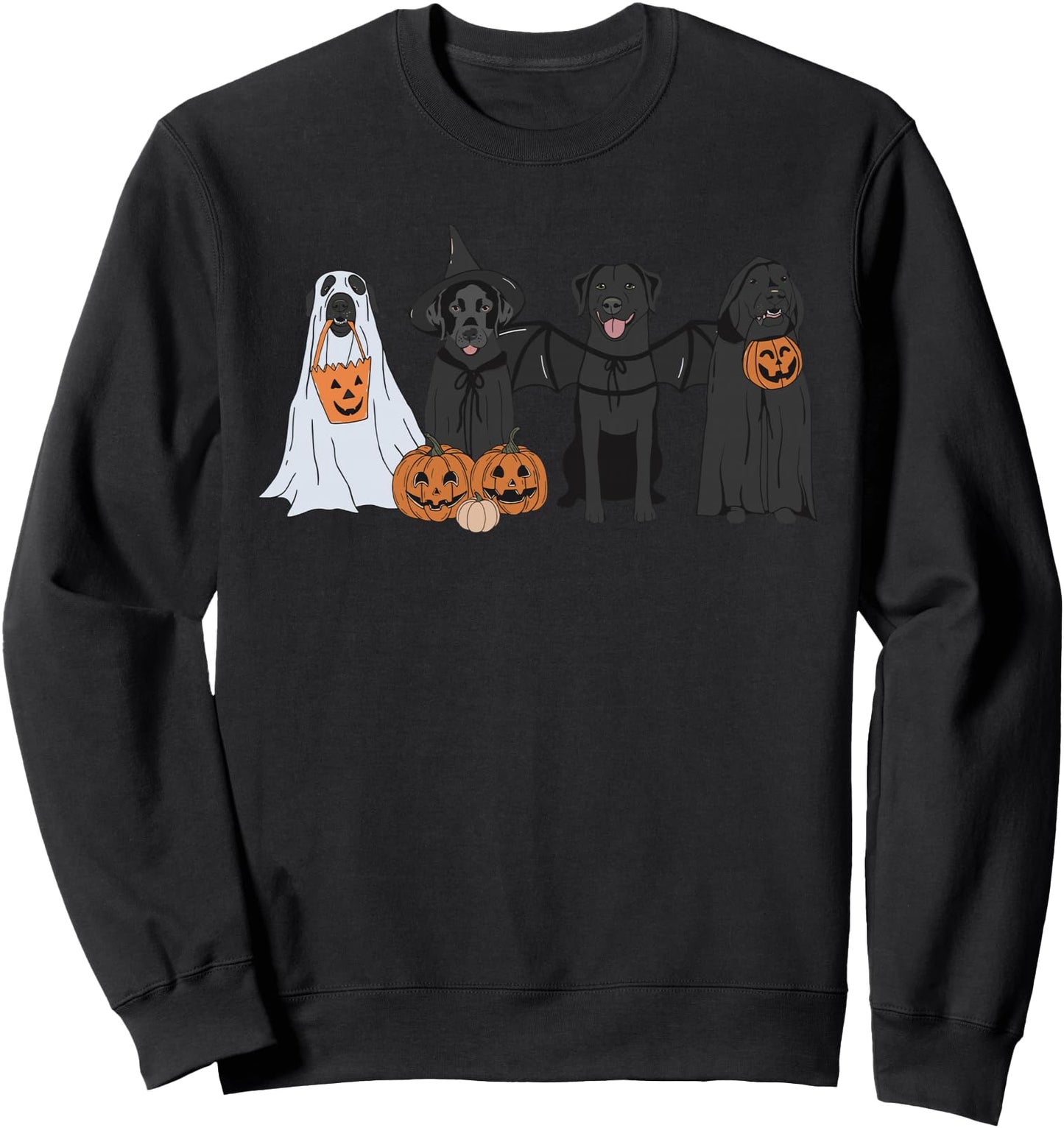 Cute Black Labrador Dog Halloween Pumpkin Labrador Dog Mom Sweatshirt