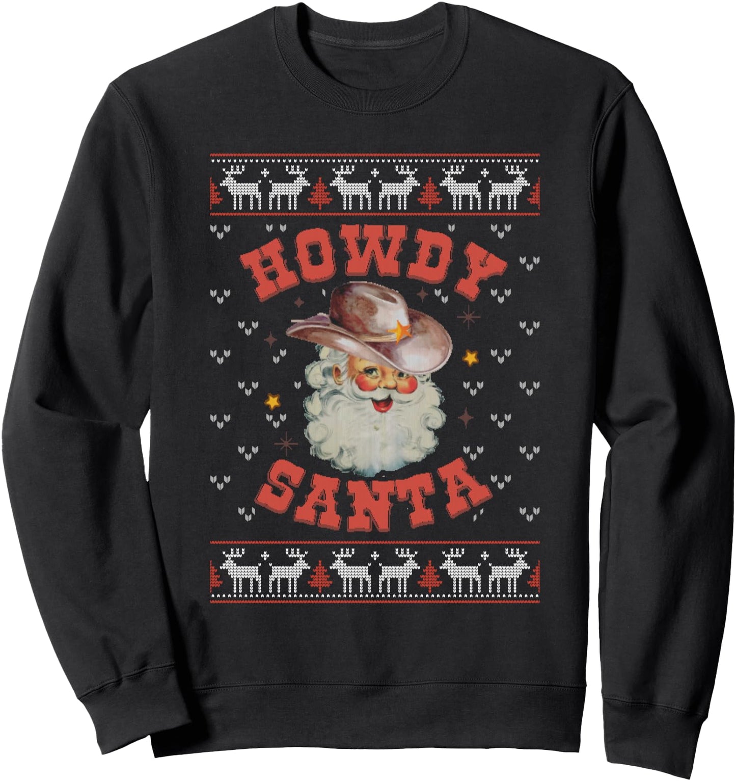 Retro Howdy Santa, Country Christmas, Christmas Cowboy Sweatshirt