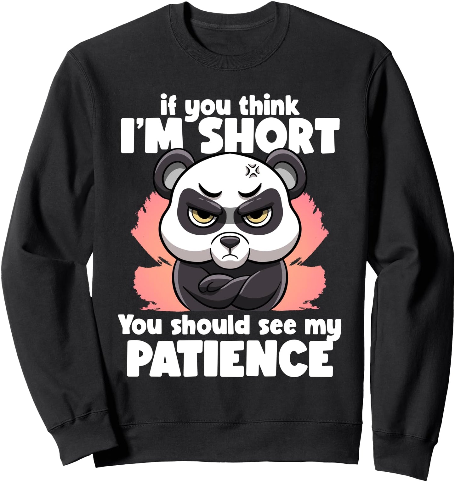If you think I'm Short No Patience Irony and Sarcasm Panda Sweatshirt
