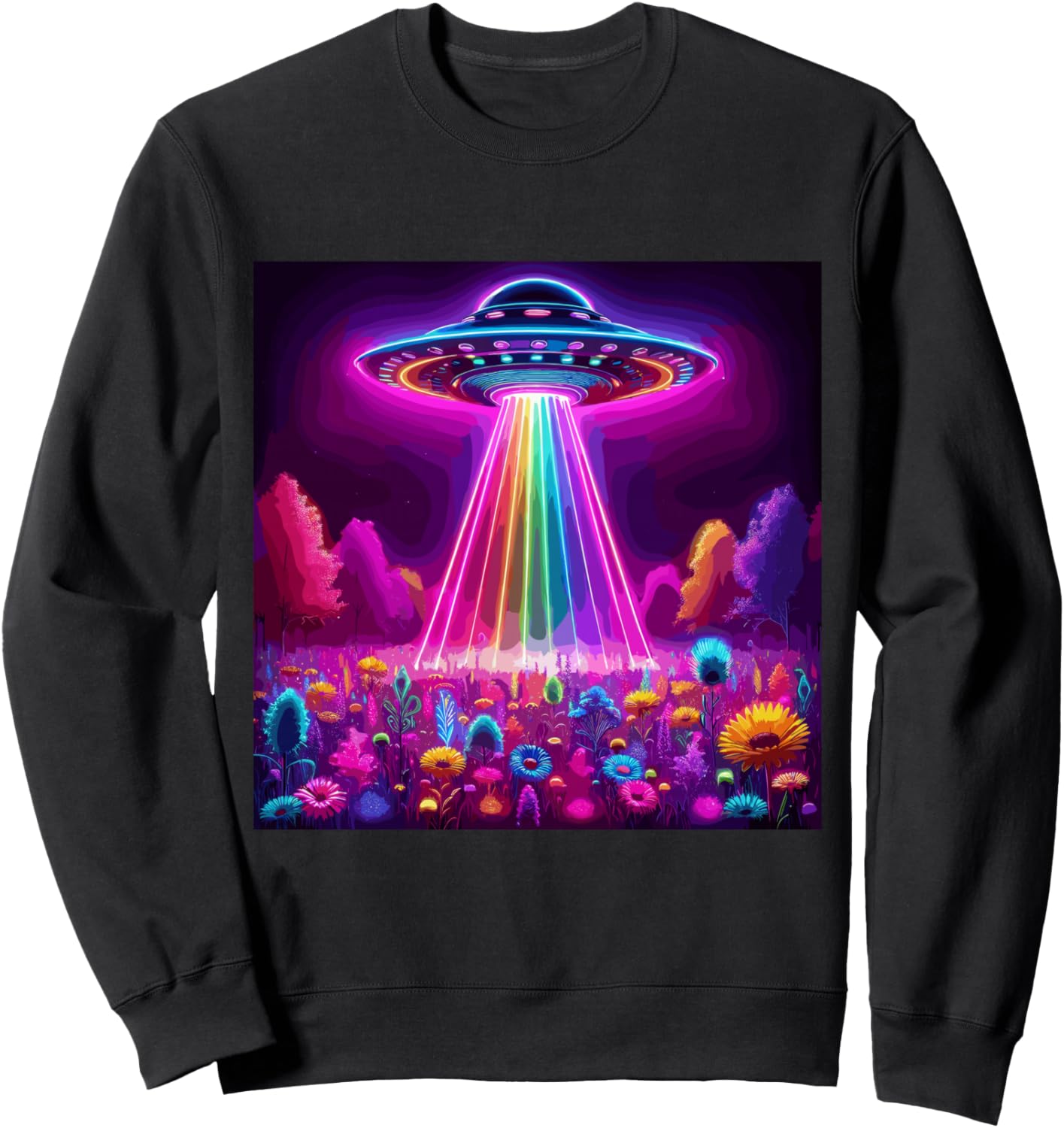 Psychedelic UFO Encounter Retro Art Sweatshirt