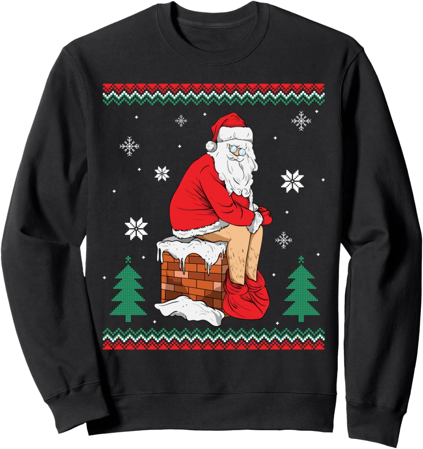 Santa Pooping Down The Chimney Ugly Sweater Christmas Gifts Sweatshirt