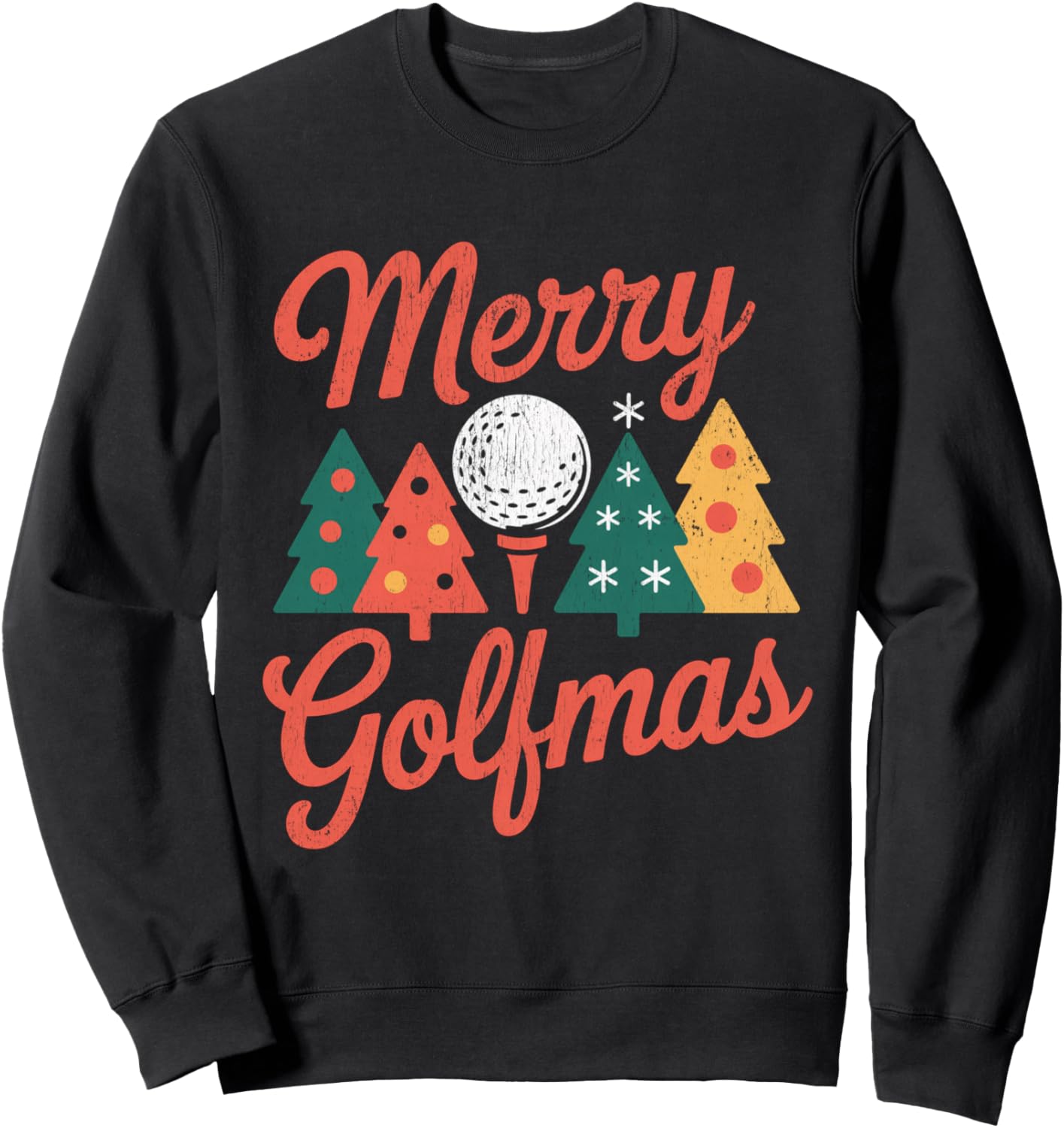 Merry Golfmas Funny Christmas Golf Santa Hat Golfer Sweatshirt