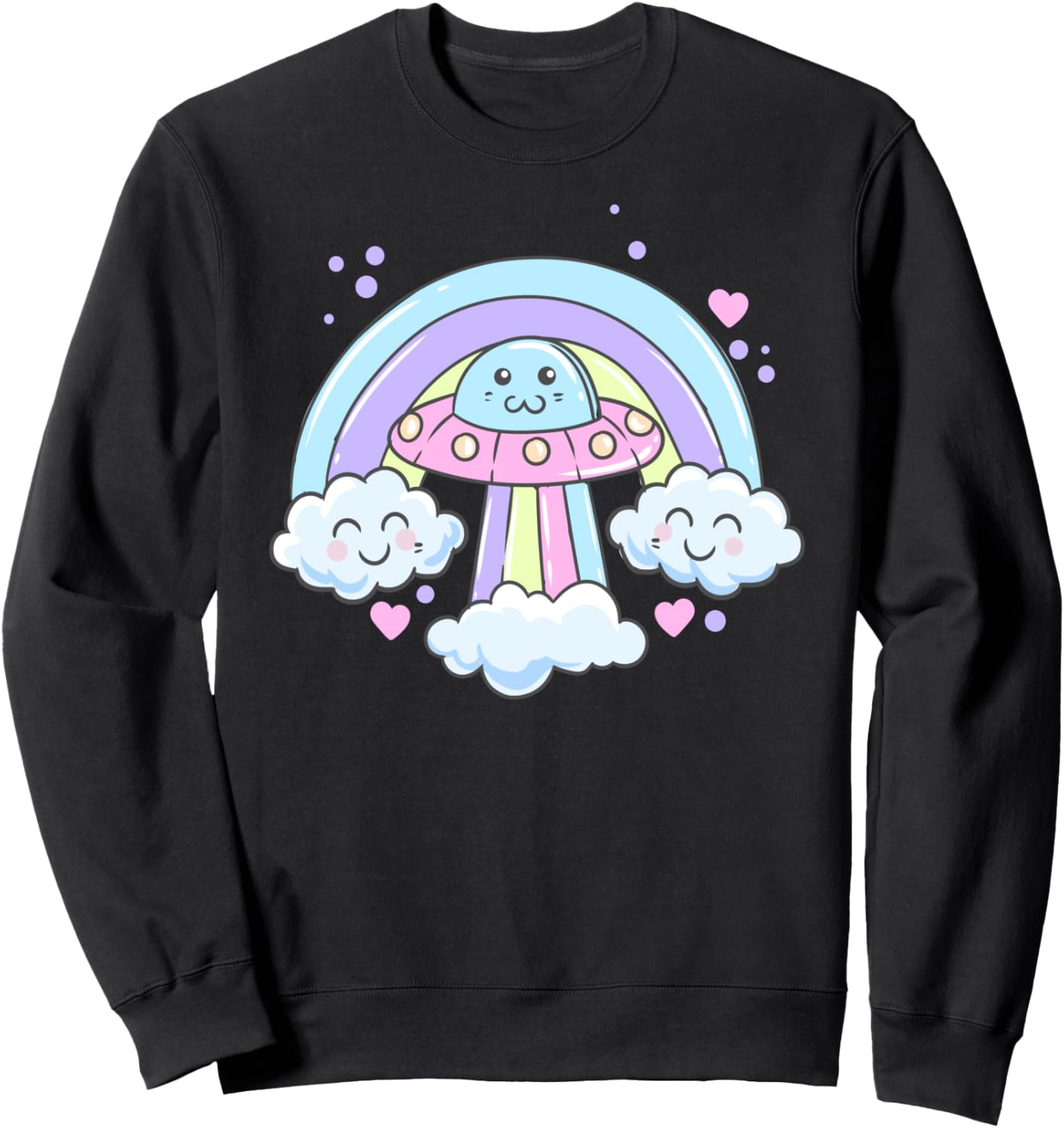 Rainbow Ufo Aesthetic - Cute Pastel Goth Kawaii Anime Sweatshirt