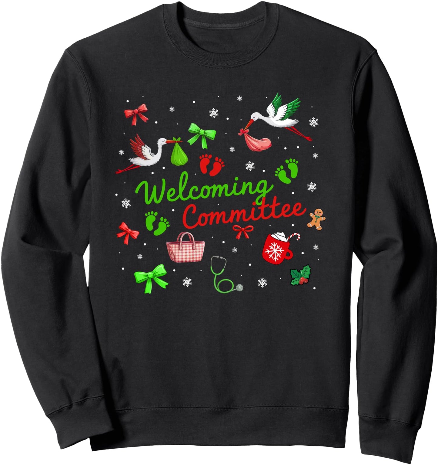 Christmas Labor And Delivery Nurse OB Coquette Bow Xmas L&D Sweatshirt
