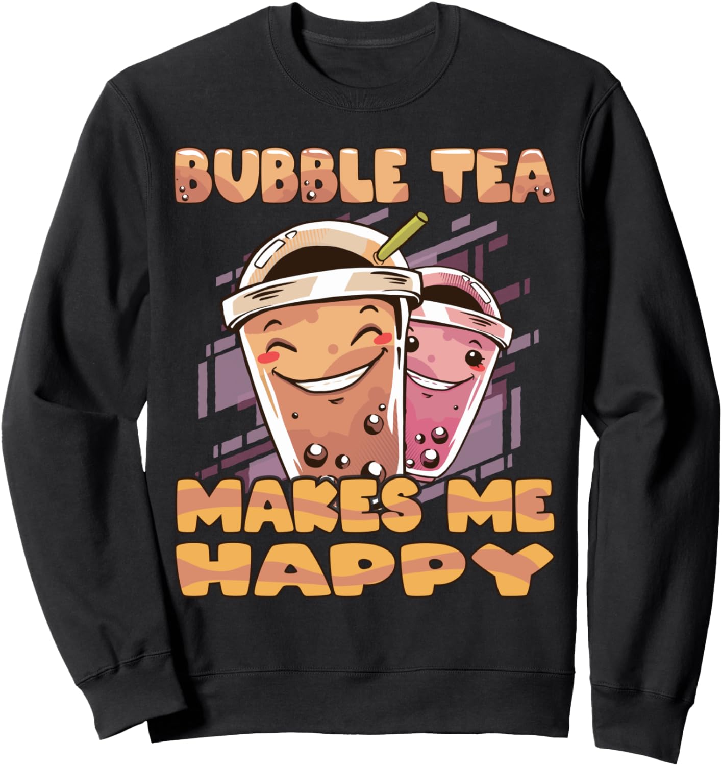 Kawaii Bubble Tea makes me happy Boba Korean Milk Anime Sweatshirt