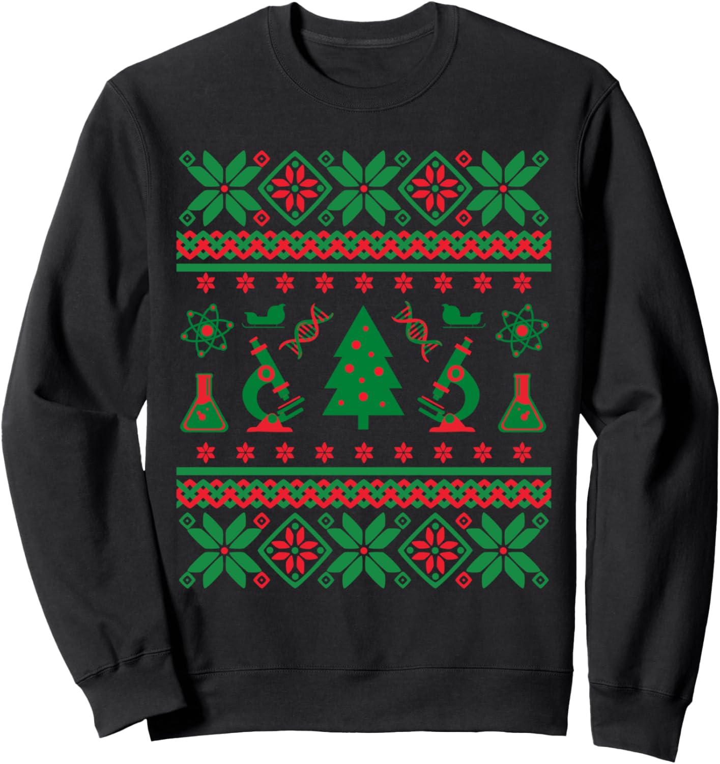 Science Ugly Christmas Sweater - DNA, Chemistry Biology, PCR Sweatshirt