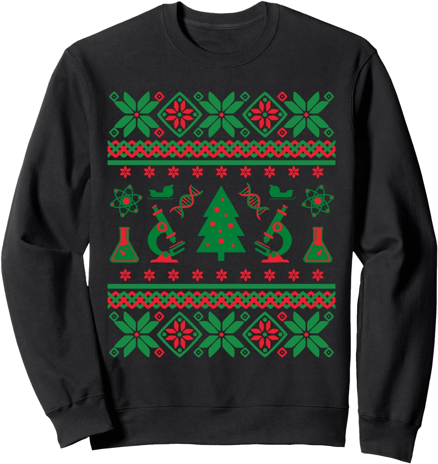 Science Ugly Christmas Sweater - DNA, Chemistry Biology, PCR Sweatshirt