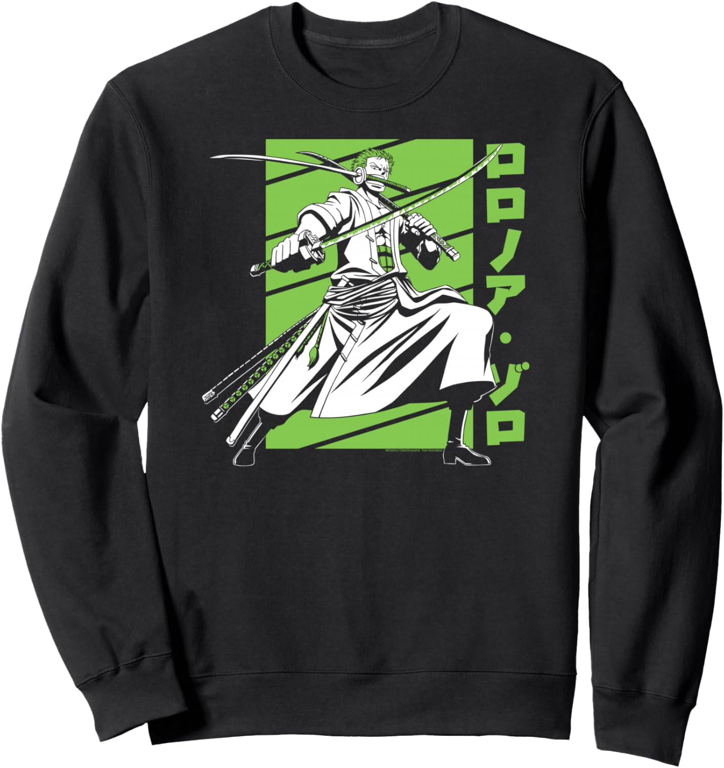 One Piece Anime White and Green Roronoa Zoro Sweatshirt