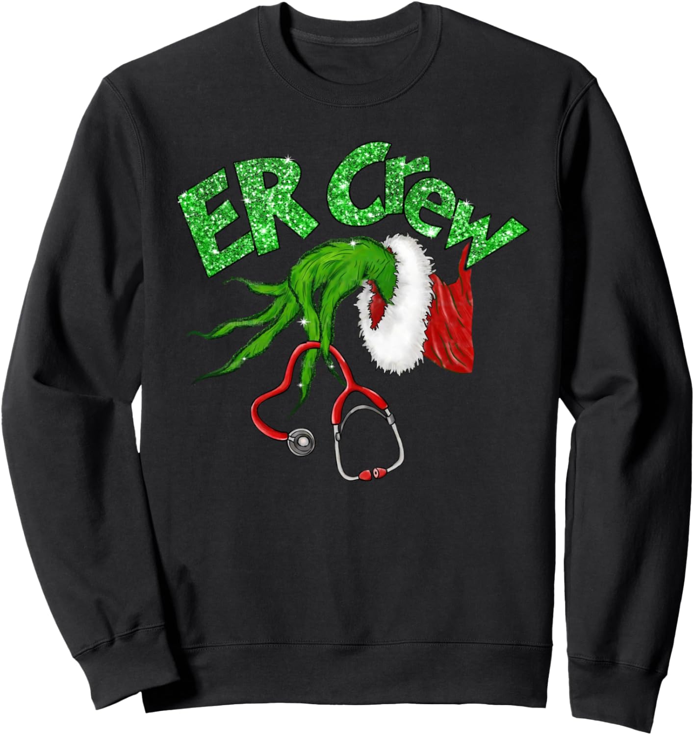 Er Crew Nurse Stethoscope Santa Elf Christmas Xmas Pajamas Sweatshirt