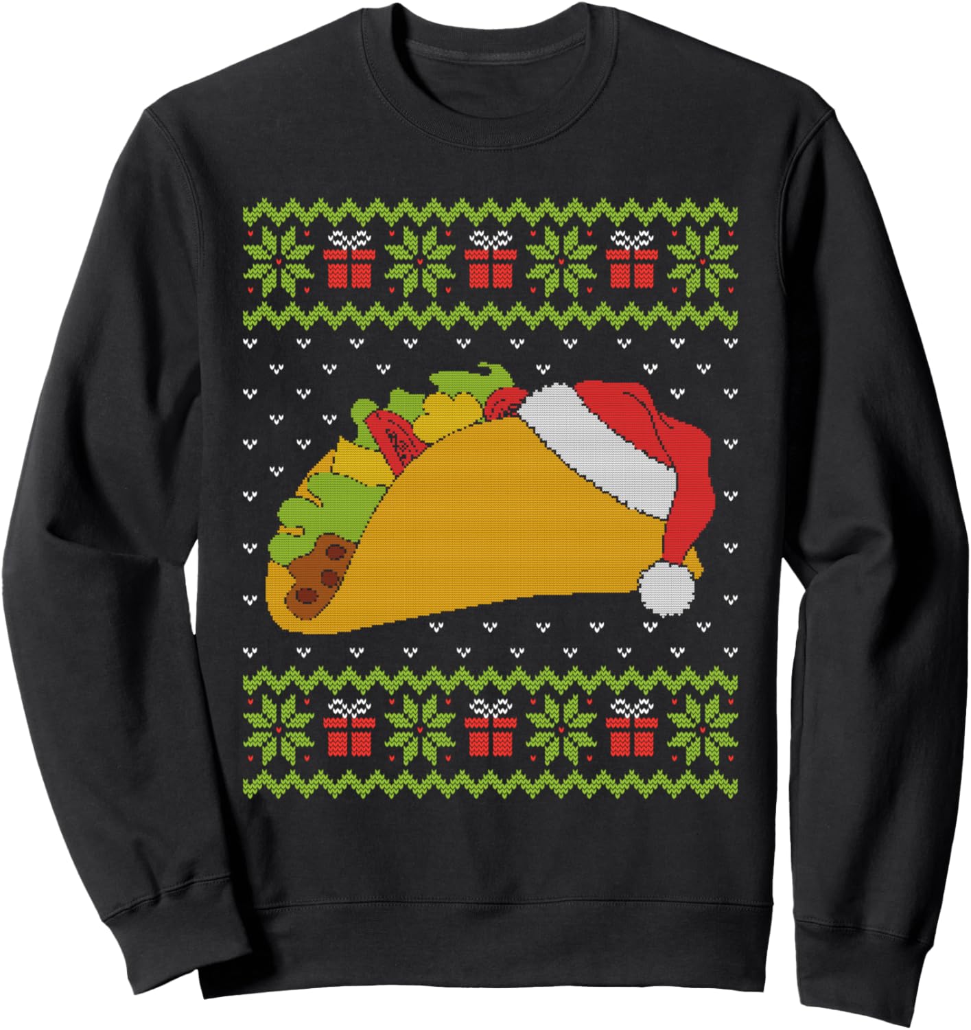 Christmas taco santa hat ugly sweater, mexican food Sweatshirt