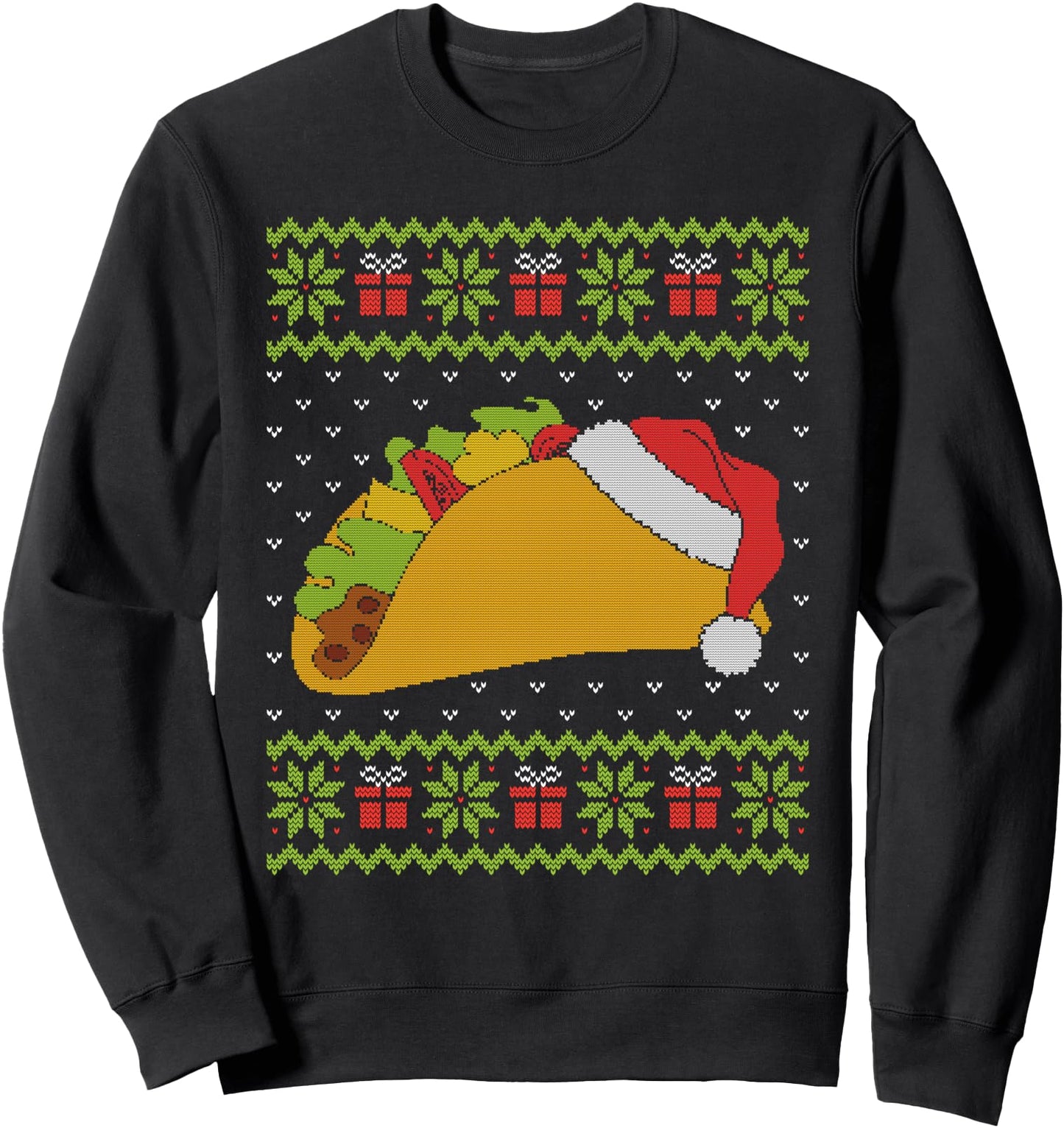 Christmas taco santa hat ugly sweater, mexican food Sweatshirt